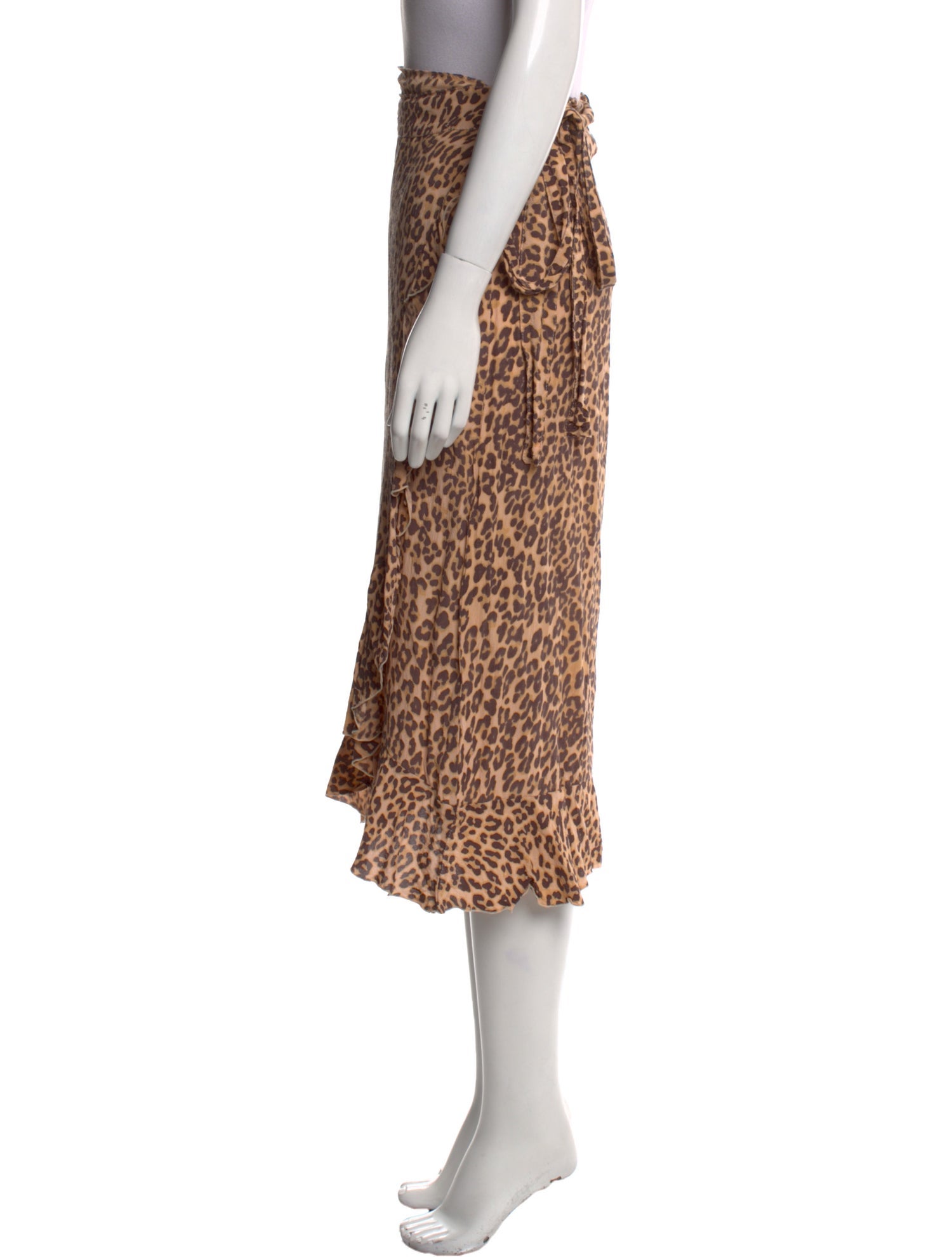 Faithfull The Brand Animal Print Midi Length Skirt