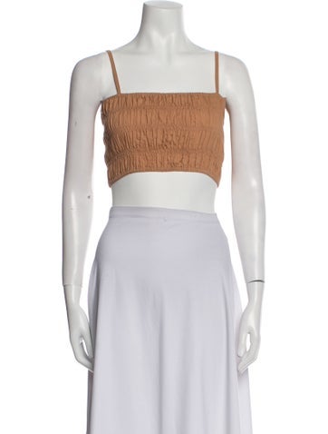 Faithfull The Brand Tops Square Neckline Sleeveless Crop Top XS