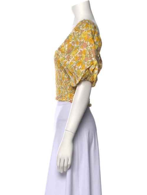 Faithfull The Brand Linen Floral Print Crop Top