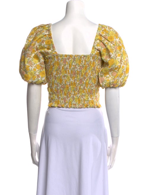 Faithfull The Brand Linen Floral Print Crop Top