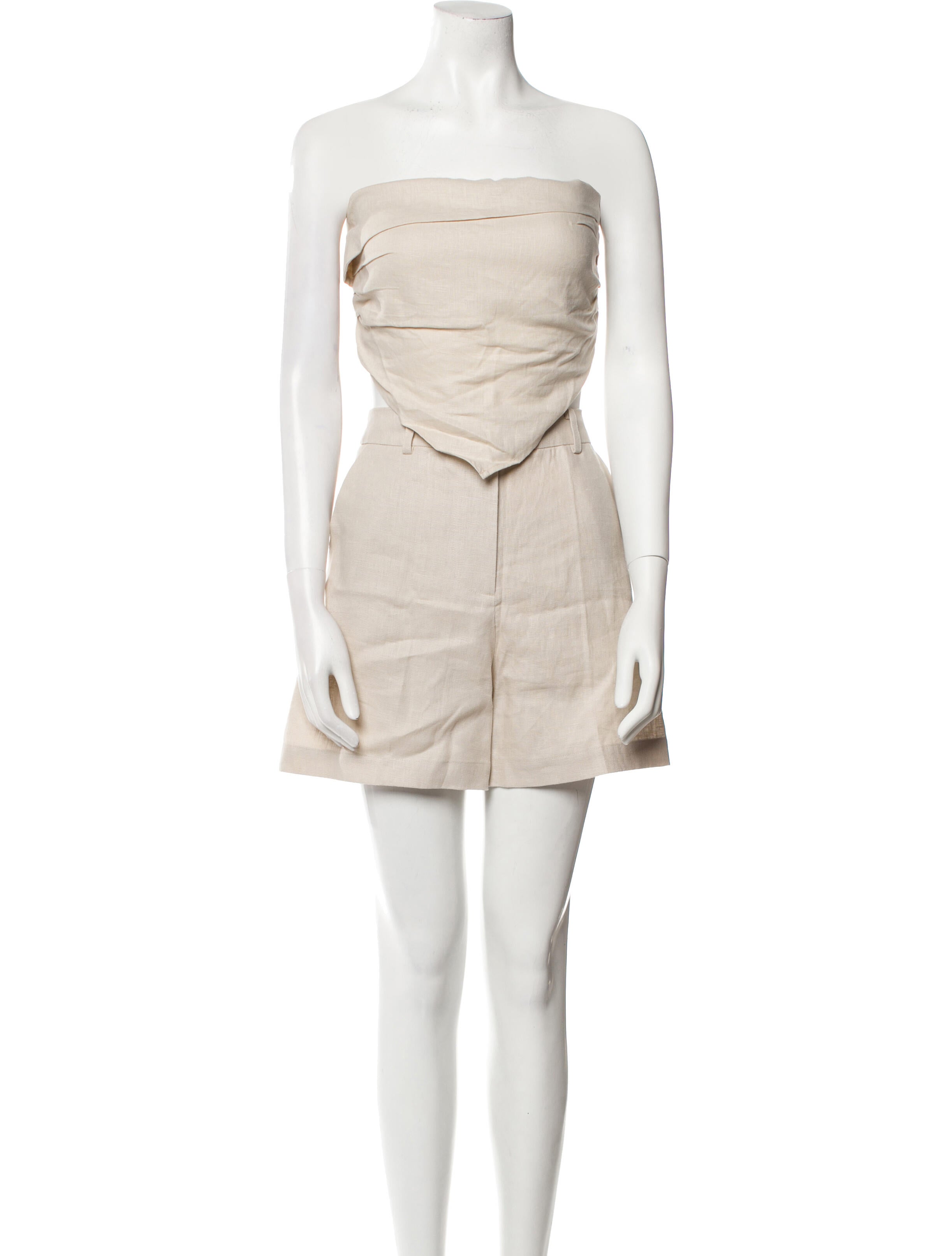 Faithfull The Brand Linen Pleated Accents Short Set w/ Tags