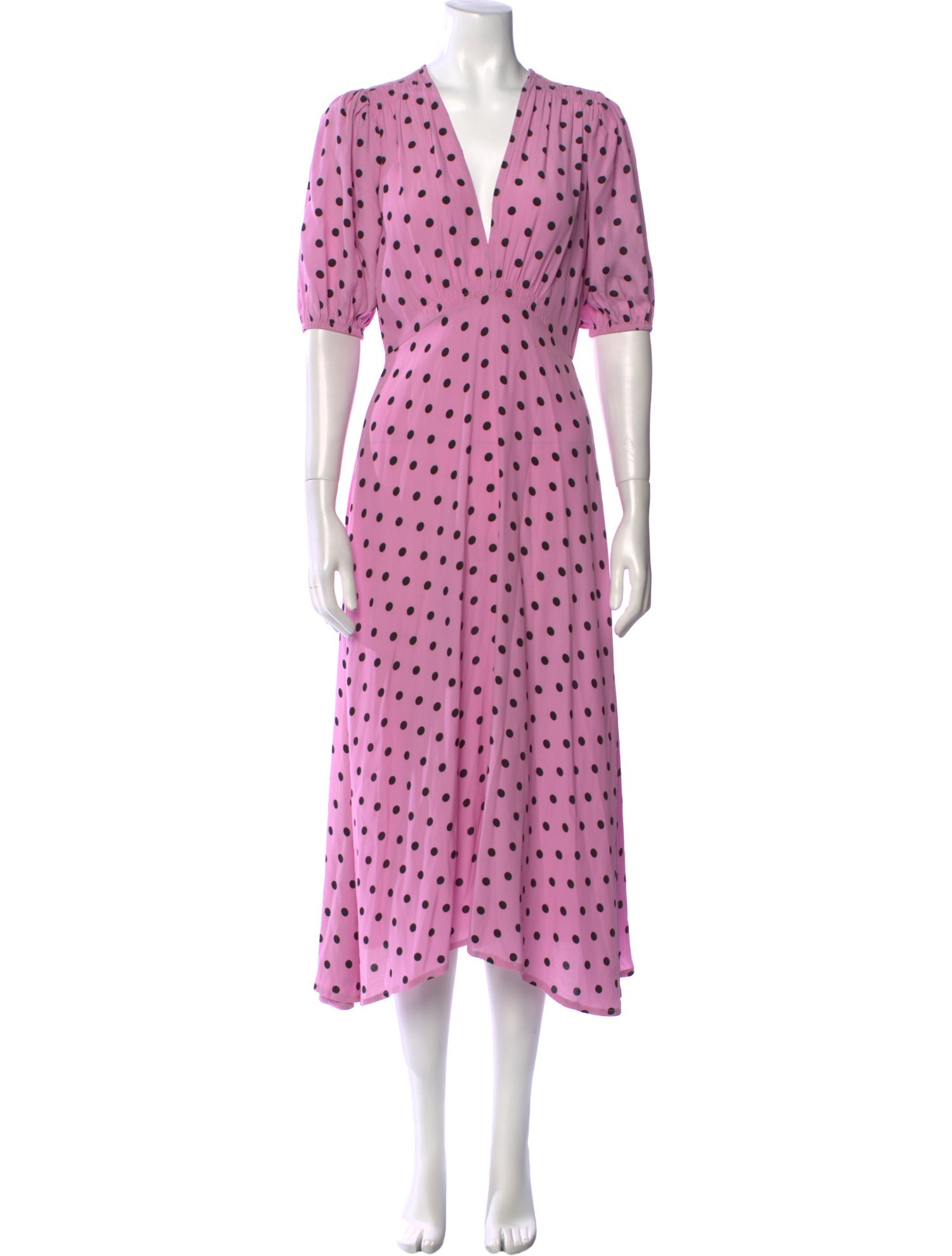 Faithfull The Brand Polka Dot Print Long Dress
