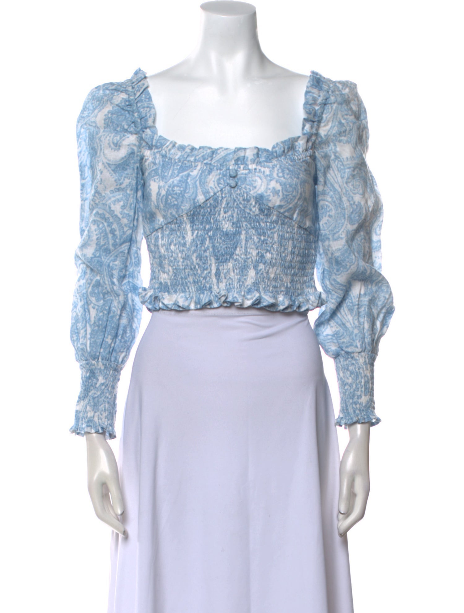 Faithfull The Brand Linen Printed Crop Top