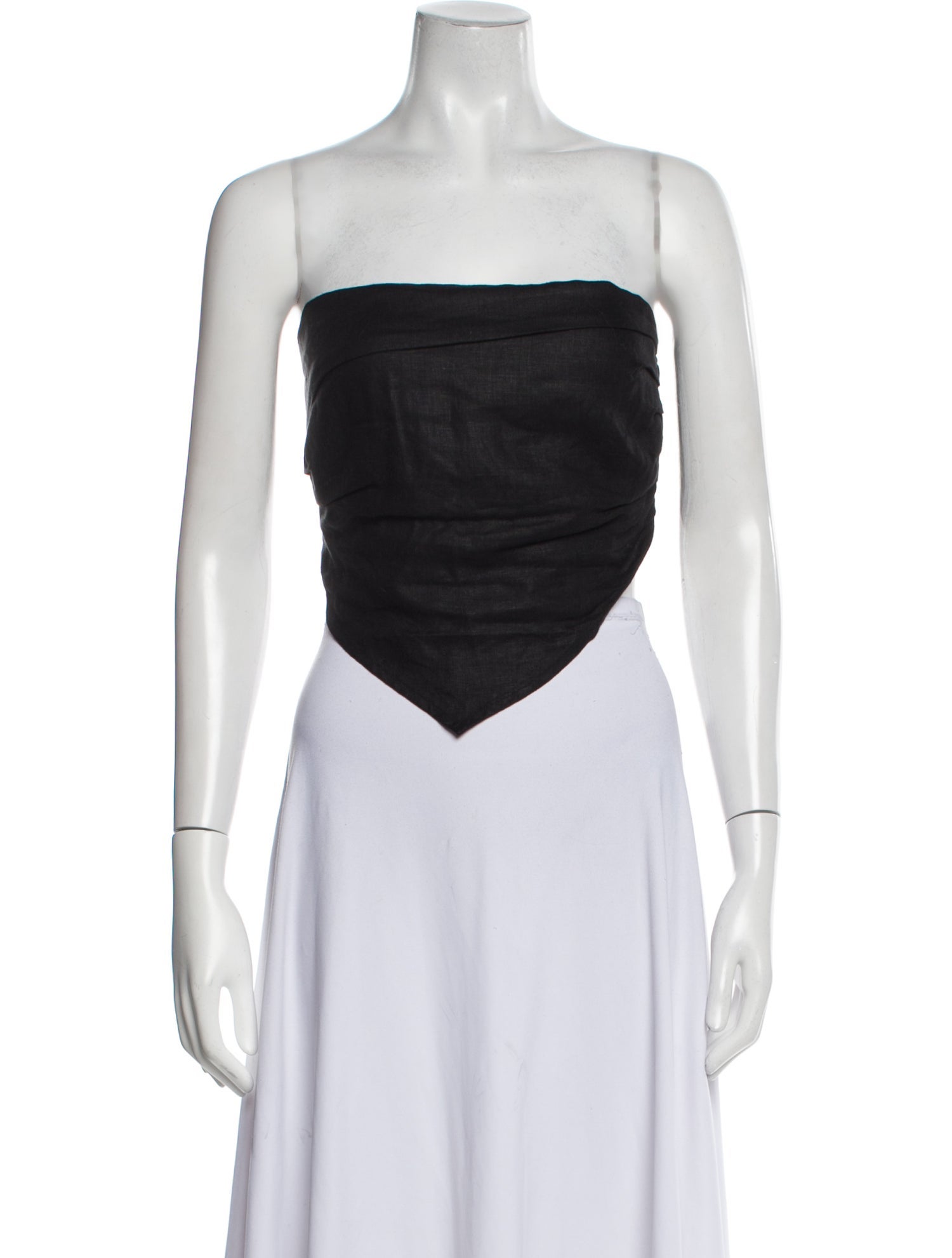 Faithfull The Brand Linen Strapless Crop Top