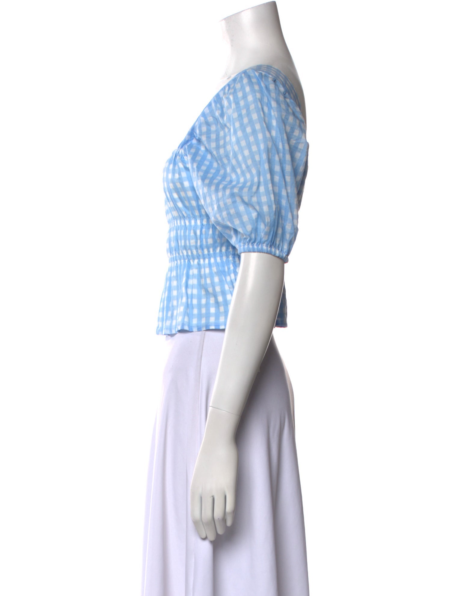 Faithfull The Brand Plaid Print Square Neckline Crop Top