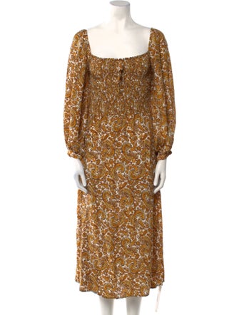 Faithfull The Brand Paisley Print Midi Length Dress