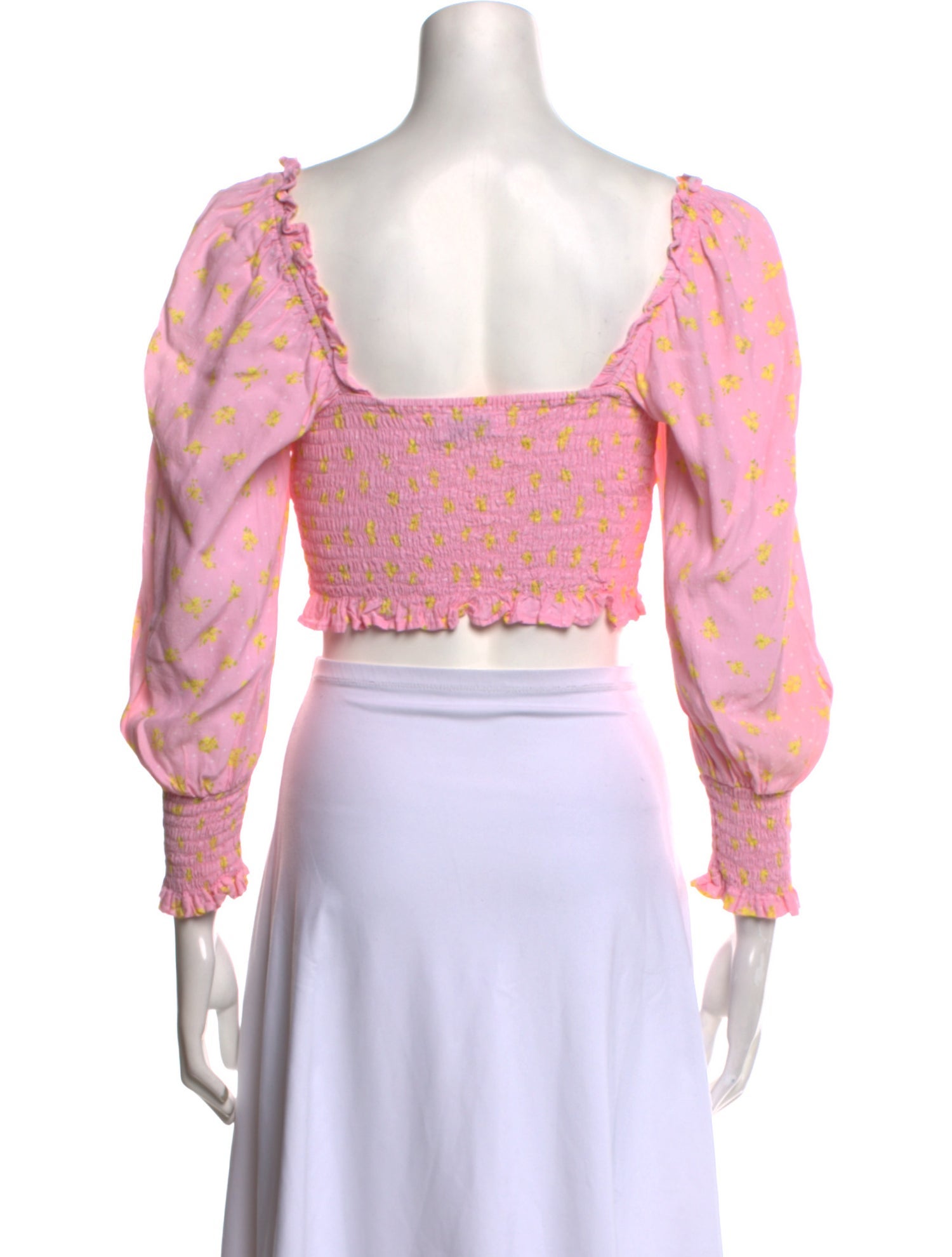 Faithfull The Brand Floral Print Square Neckline Crop Top