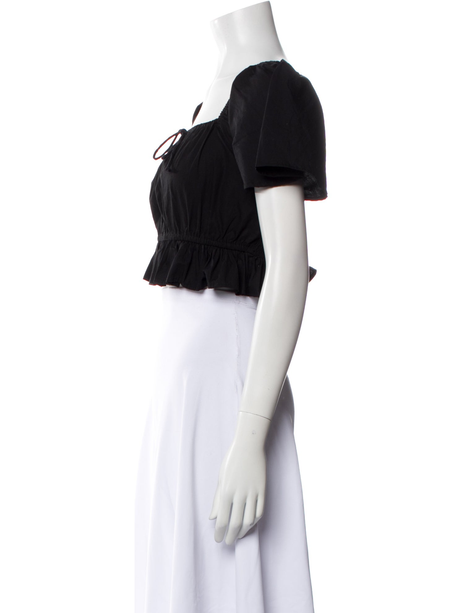 Faithfull The Brand Square Neckline Short Sleeve Crop Top