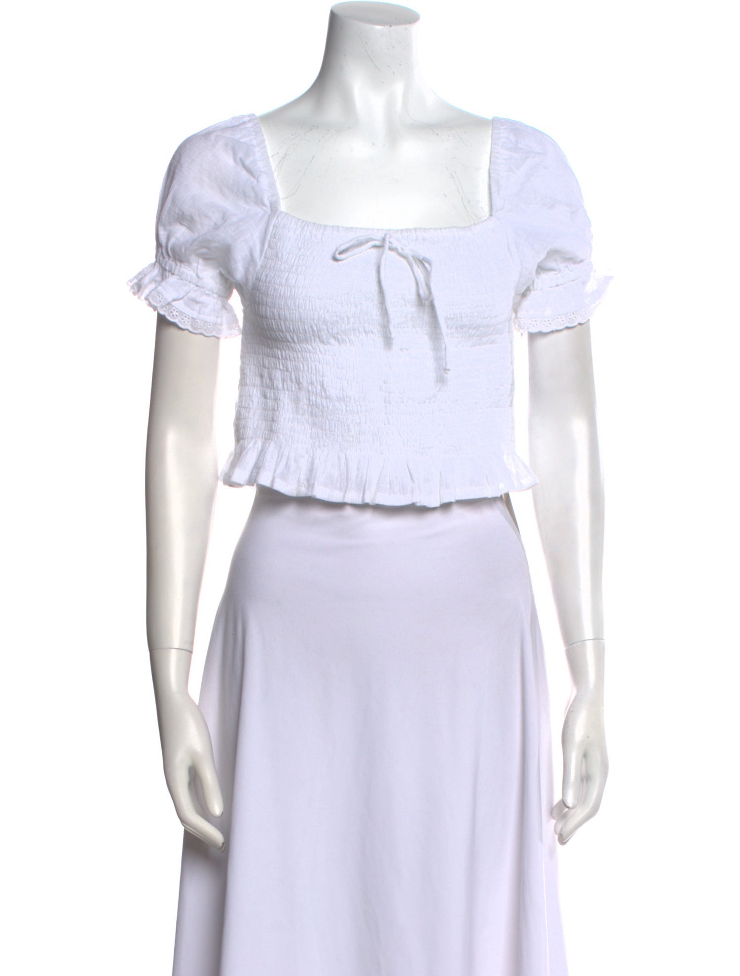 Faithfull The Brand Square Neckline Short Sleeve Crop Top w/ Tags