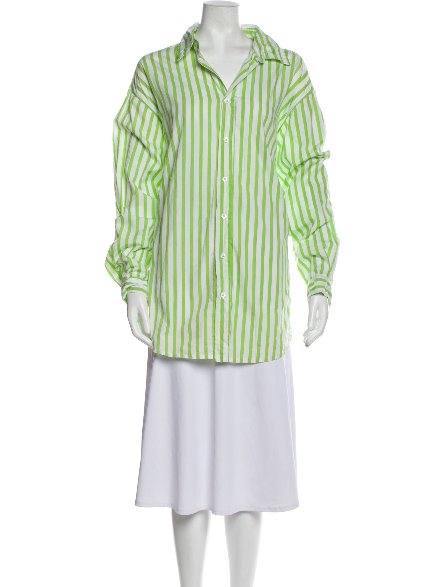 Faithfull The Brand Striped Long Sleeve Button-Up Top