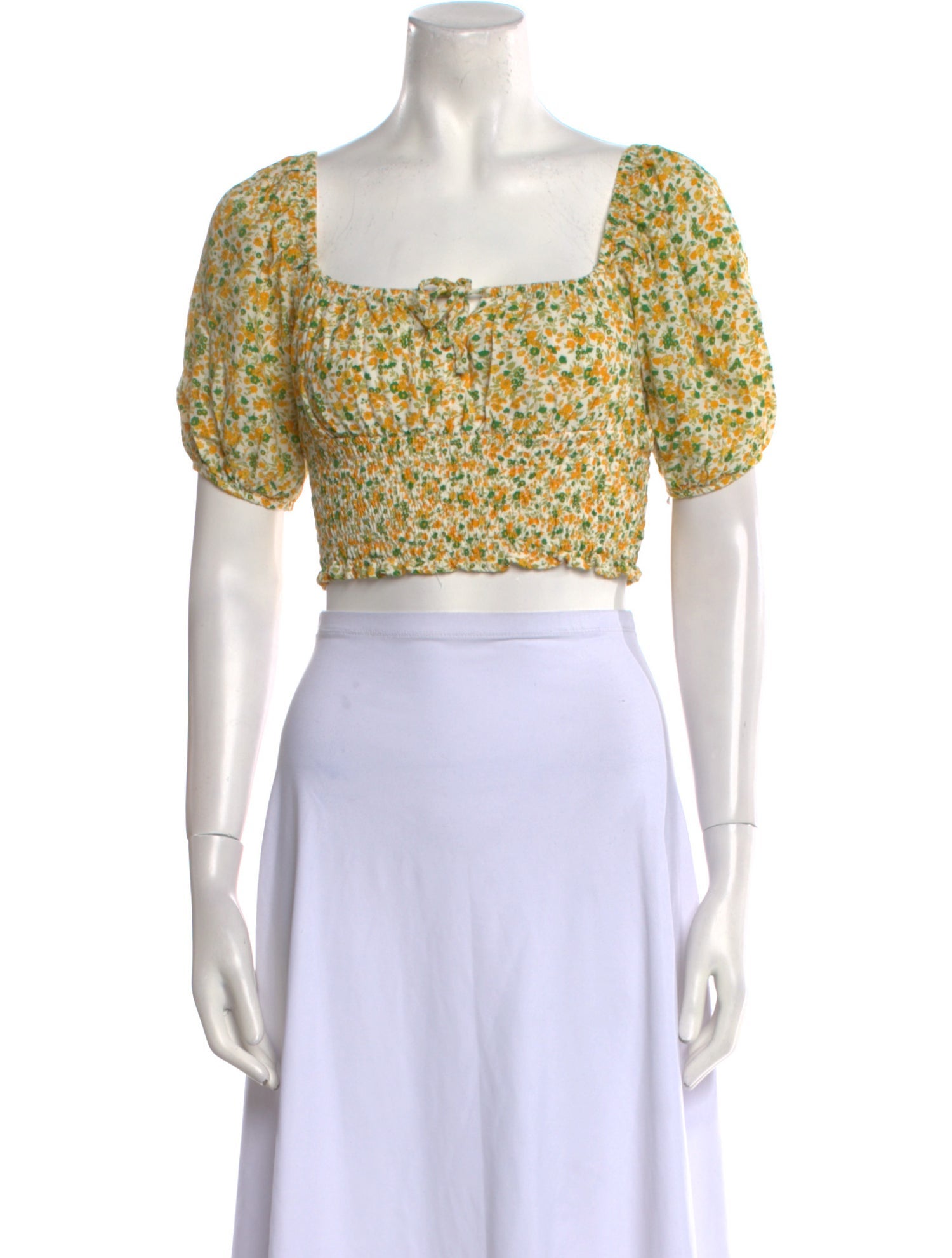 Faithfull The Brand Floral Print Square Neckline Crop Top
