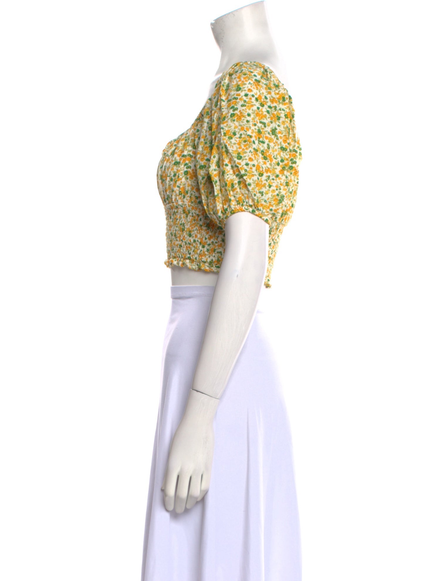 Faithfull The Brand Floral Print Square Neckline Crop Top