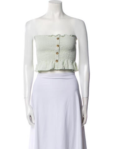 Faithfull The Brand Tops Linen Strapless Crop Top XS