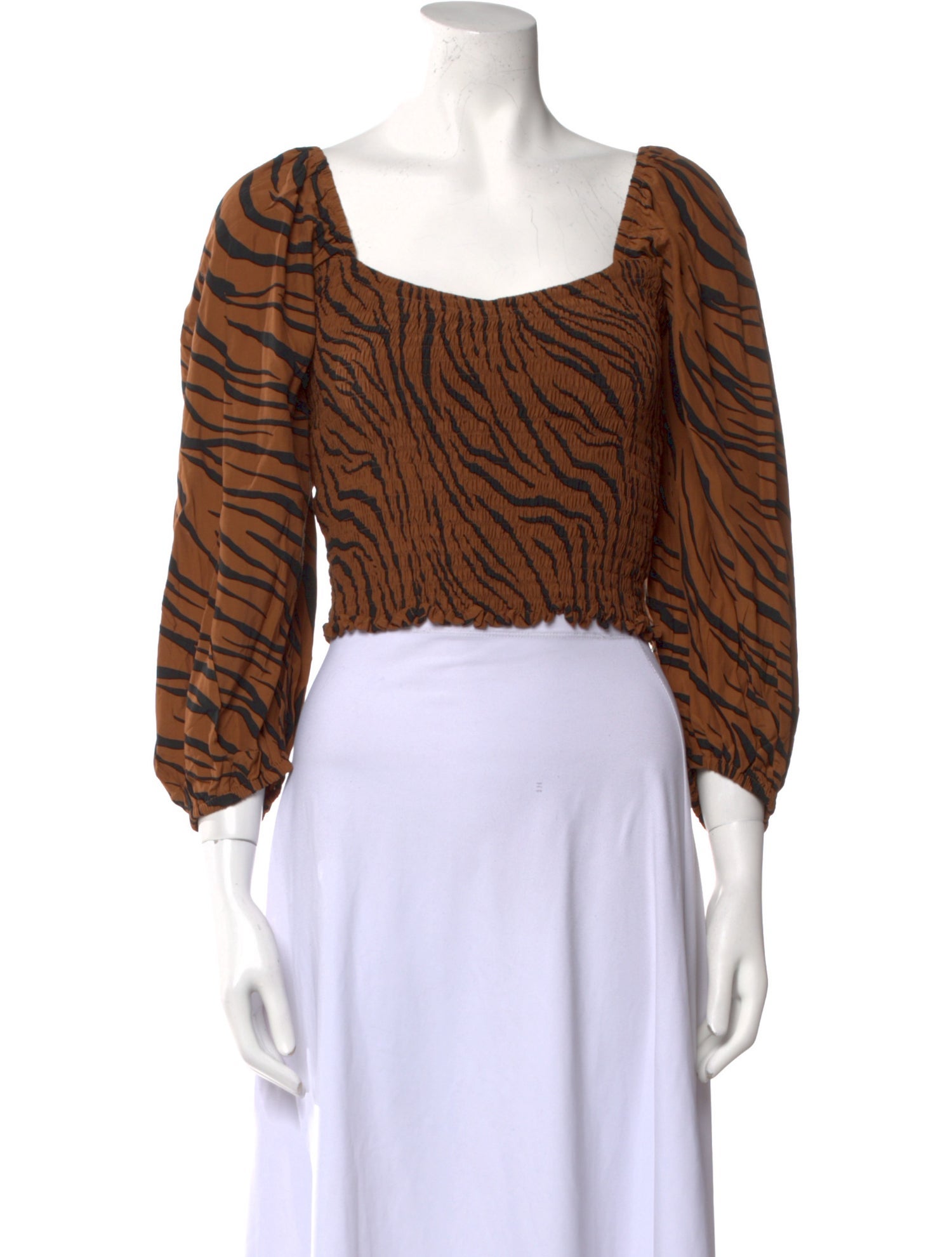 Faithfull The Brand Animal Print Square Neckline Crop Top