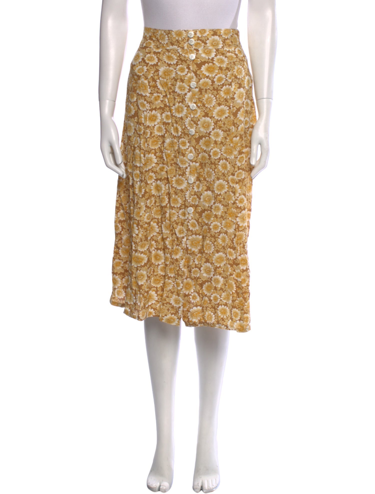 Faithfull The Brand Lace Pattern Knee-Length Skirt