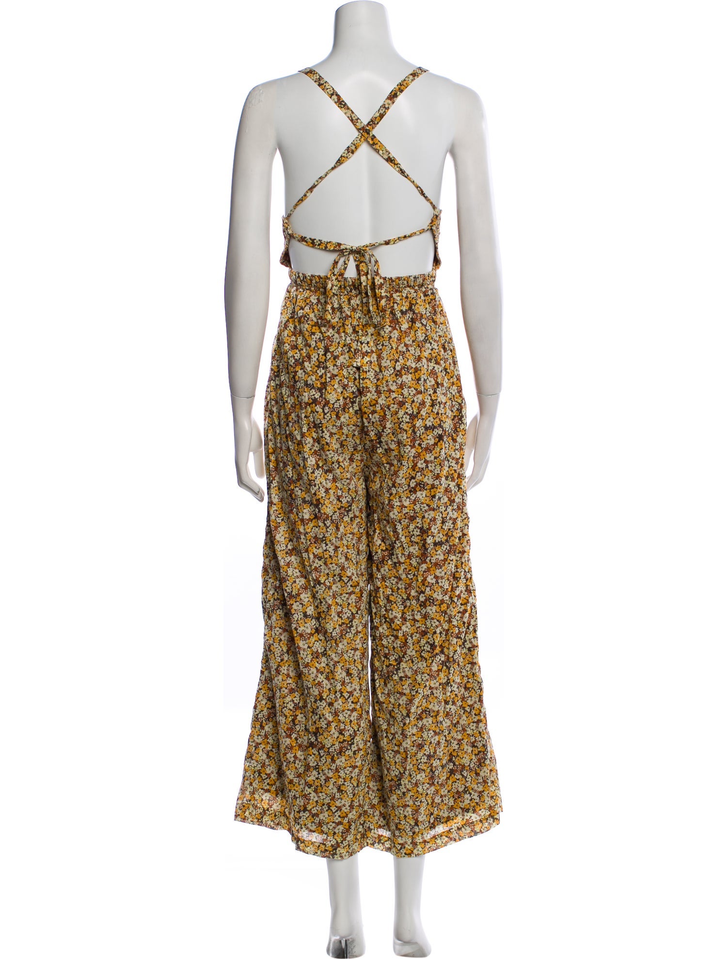 Faithfull The Brand Floral Print Square Neckline Jumpsuit