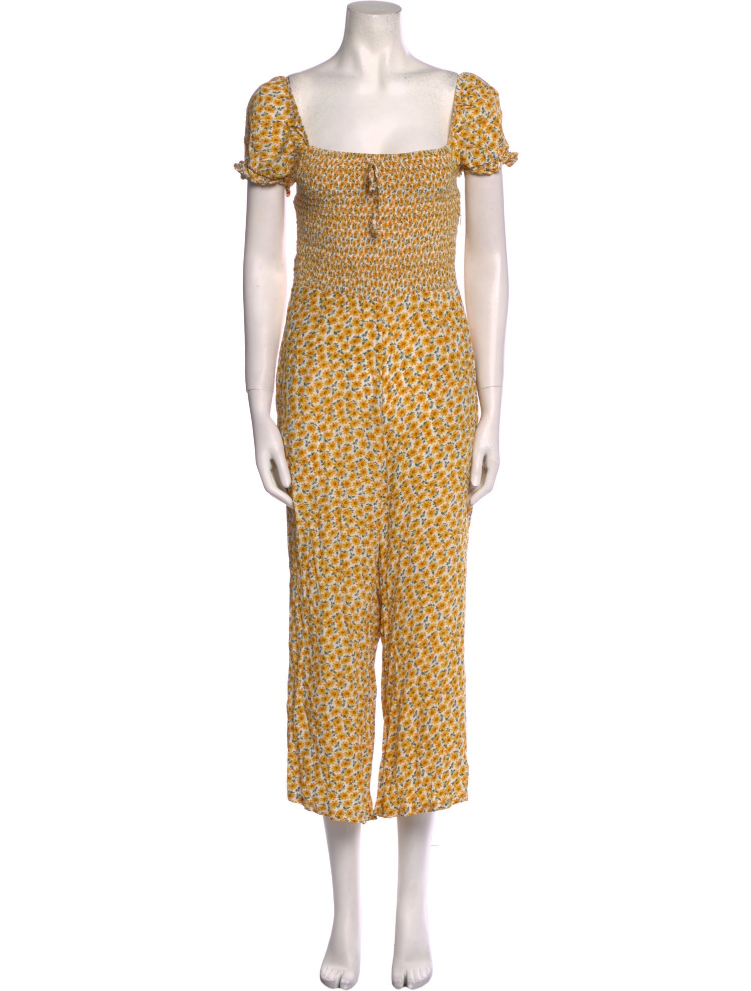 Faithfull The Brand Floral Print Square Neckline Jumpsuit