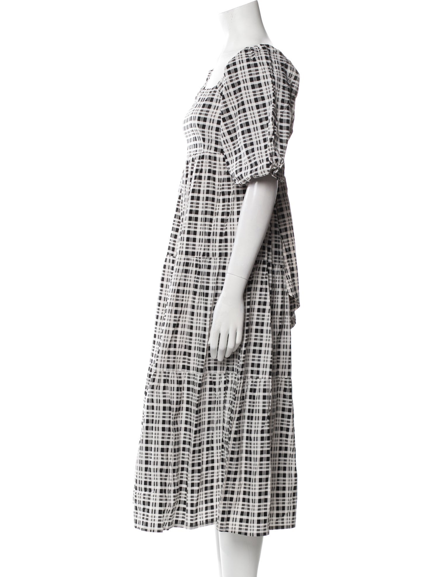 Faithfull The Brand Plaid Print Midi Length Dress