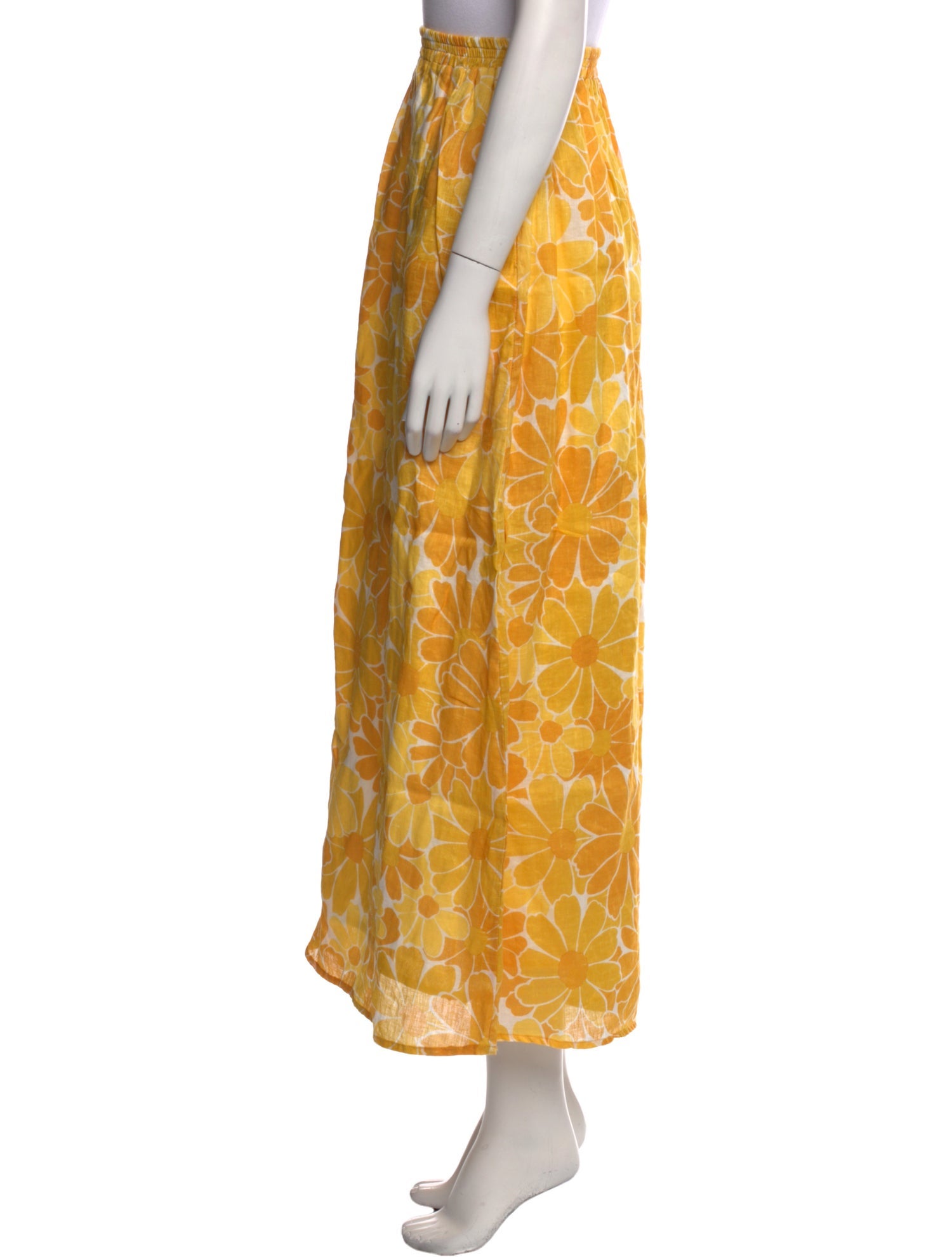 Faithfull The Brand Linen Midi Length Skirt