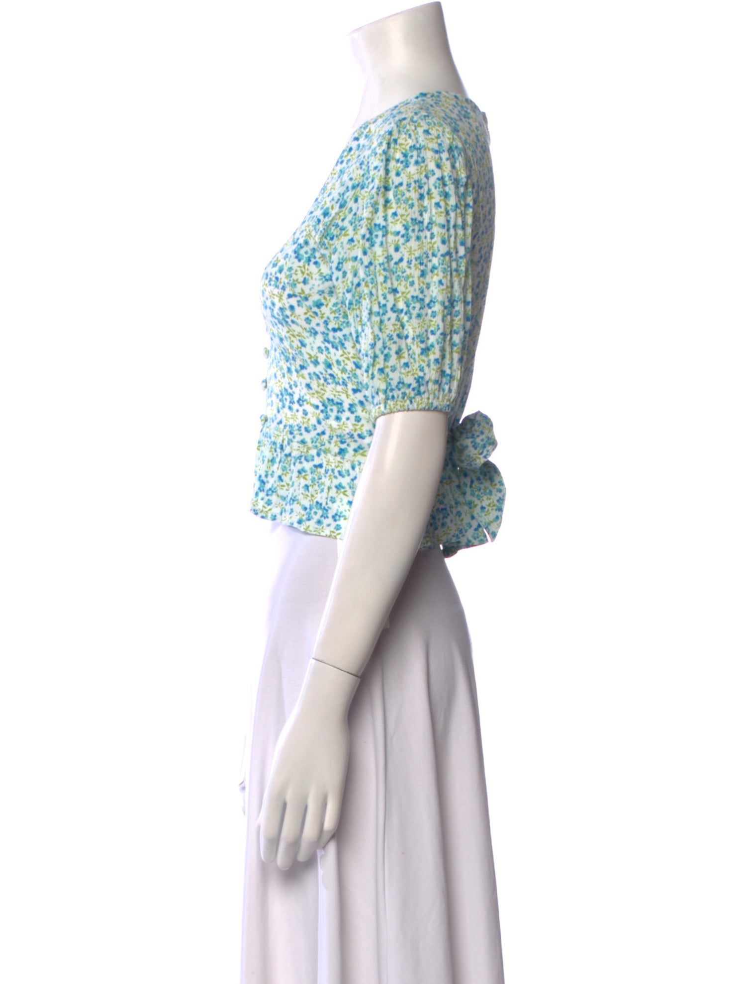 Faithfull The Brand Floral Print V-Neck Crop Top
