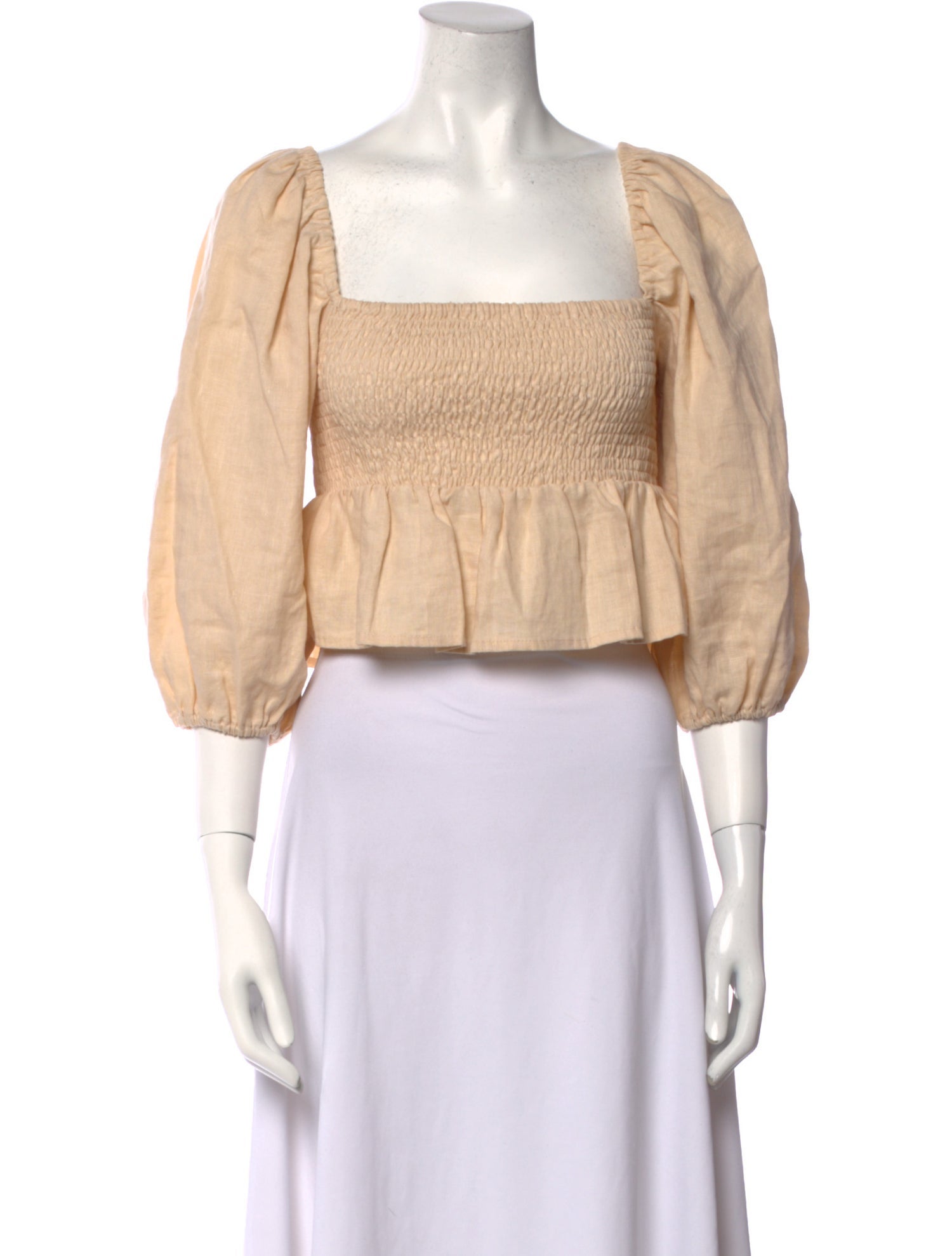 Faithfull The Brand Linen Square Neckline Crop Top