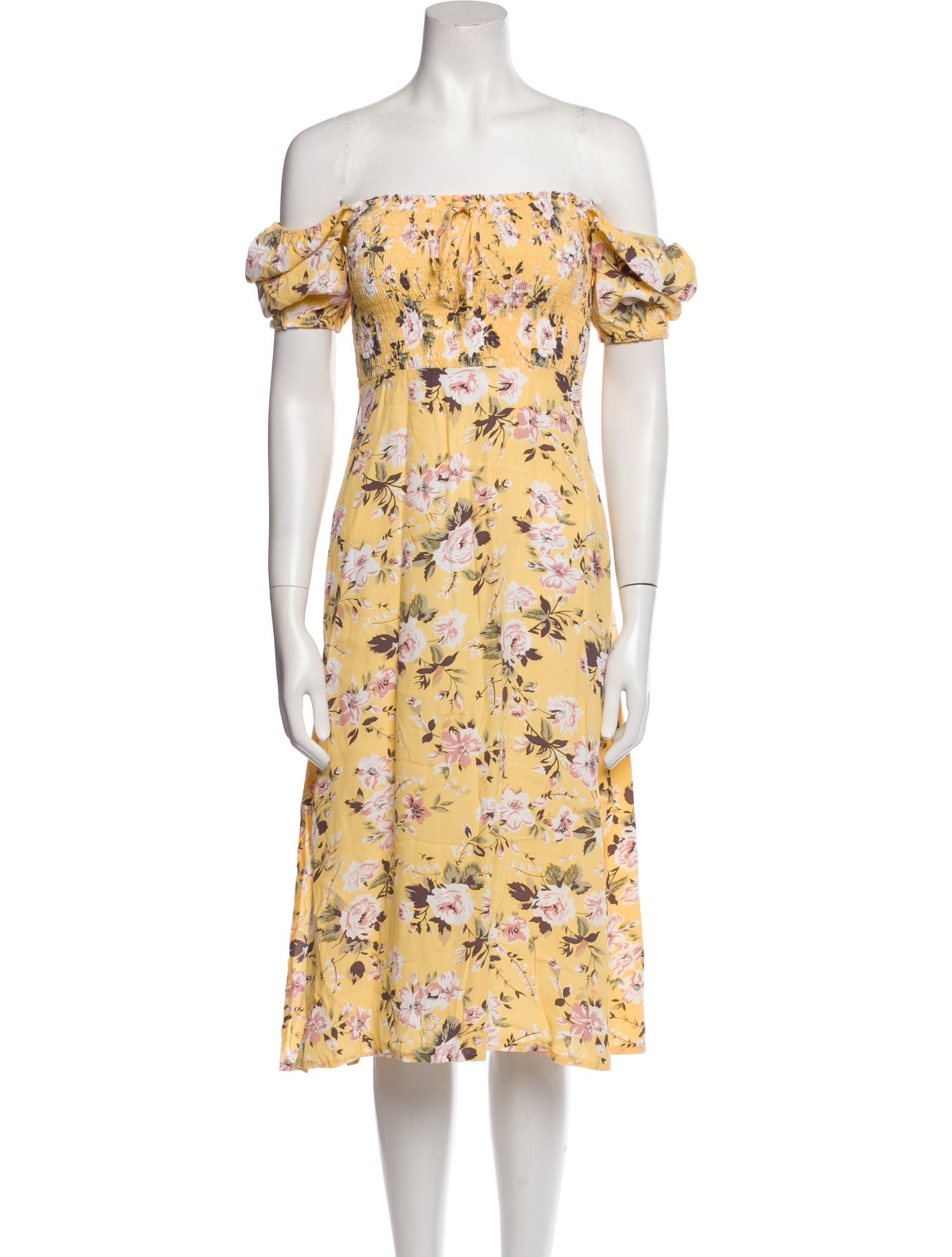 Faithfull The Brand Floral Print Knee-Length Dress