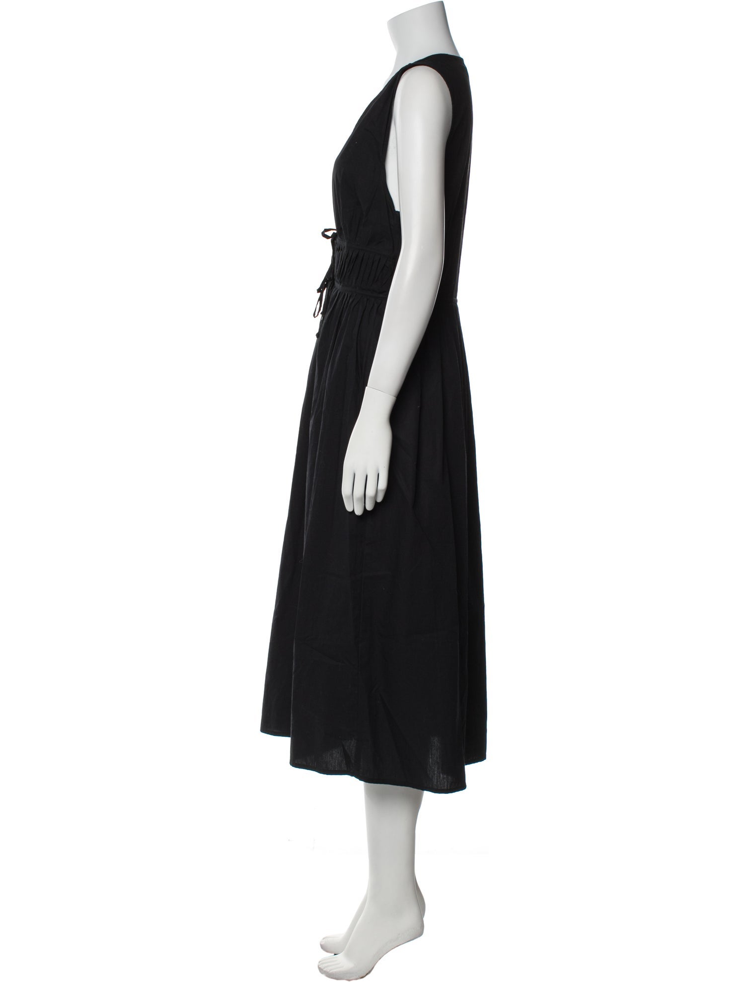 Faithfull The Brand V-Neck Midi Length Dress