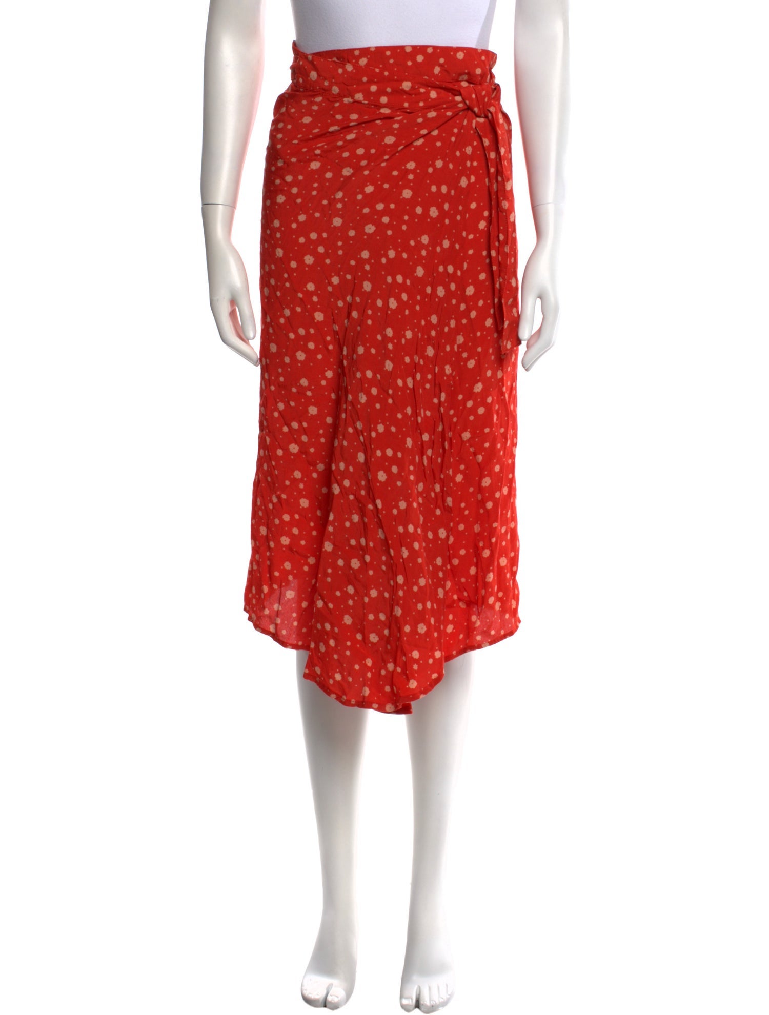 Faithfull The Brand Polka Dot Print Knee-Length Skirt