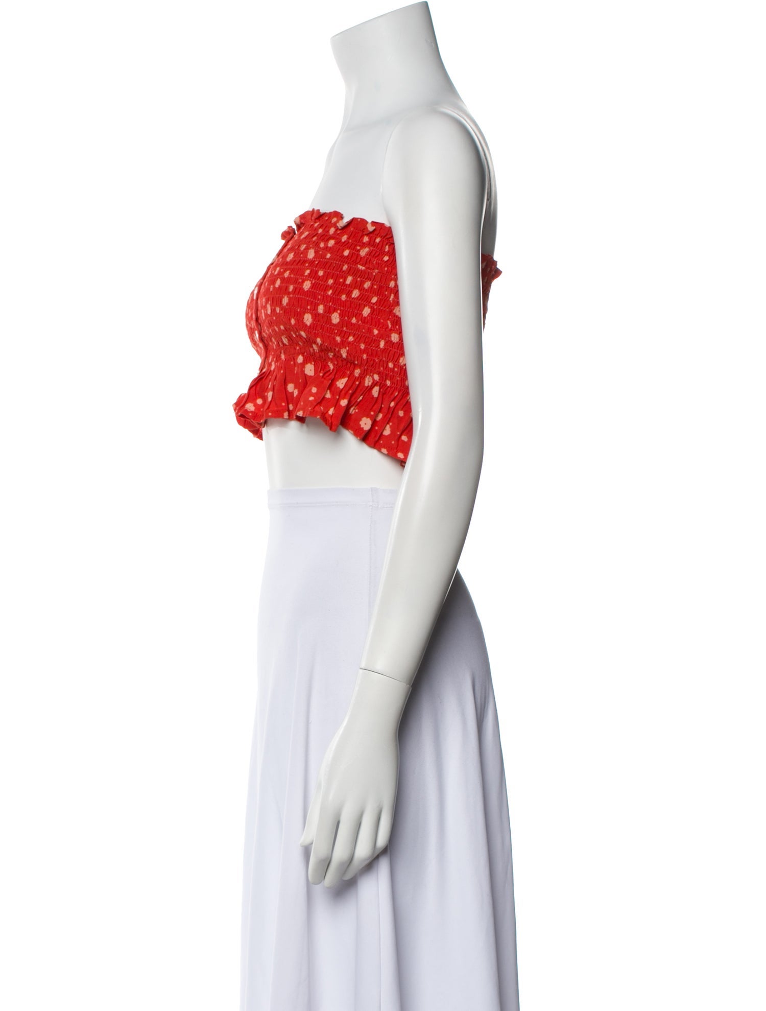 Faithfull The Brand Floral Print Strapless Crop Top