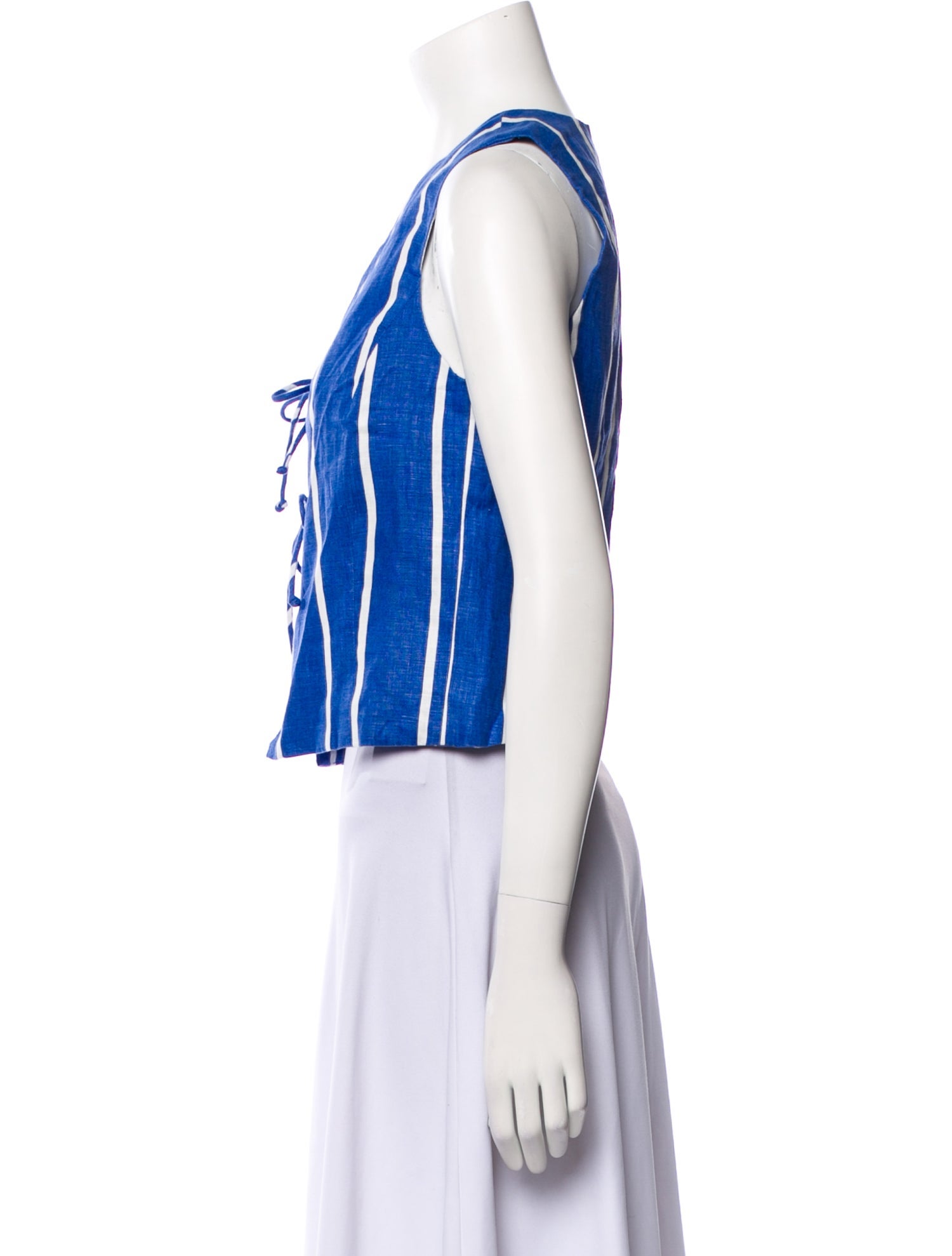 Faithfull The Brand Linen Striped Crop Top