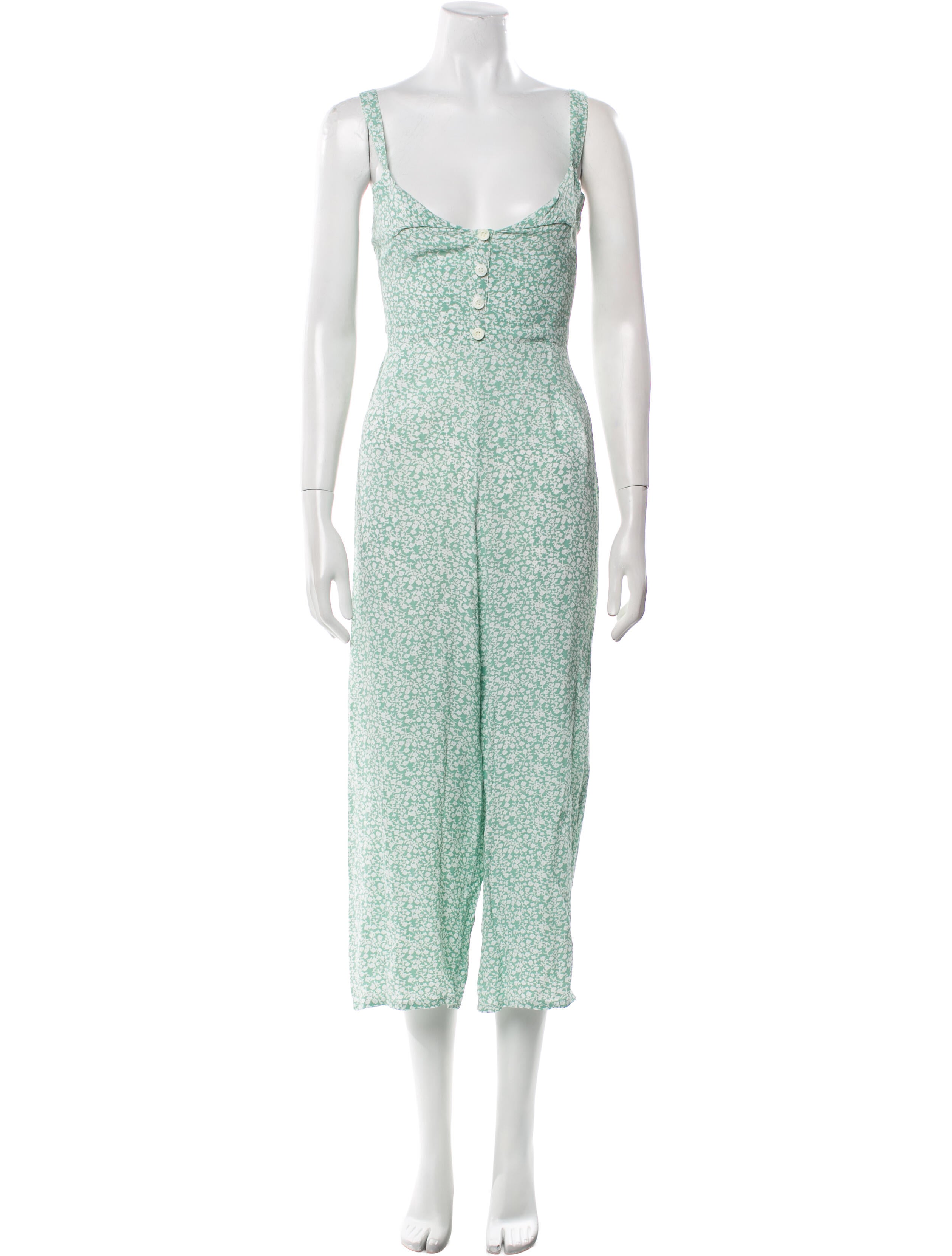 Faithfull The Brand Printed Plunge Neckline Jumpsuit