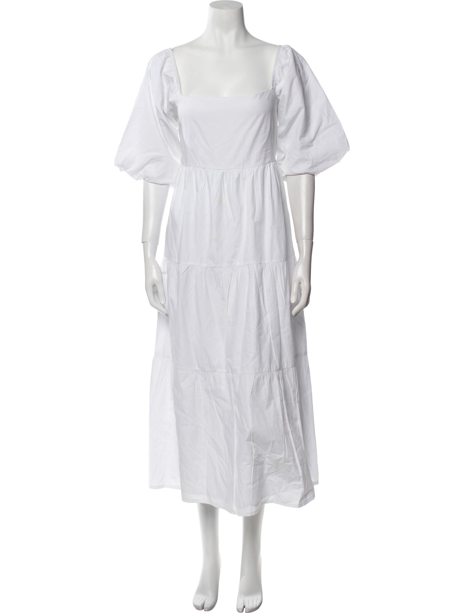 Faithfull The Brand Square Neckline Midi Length Dress