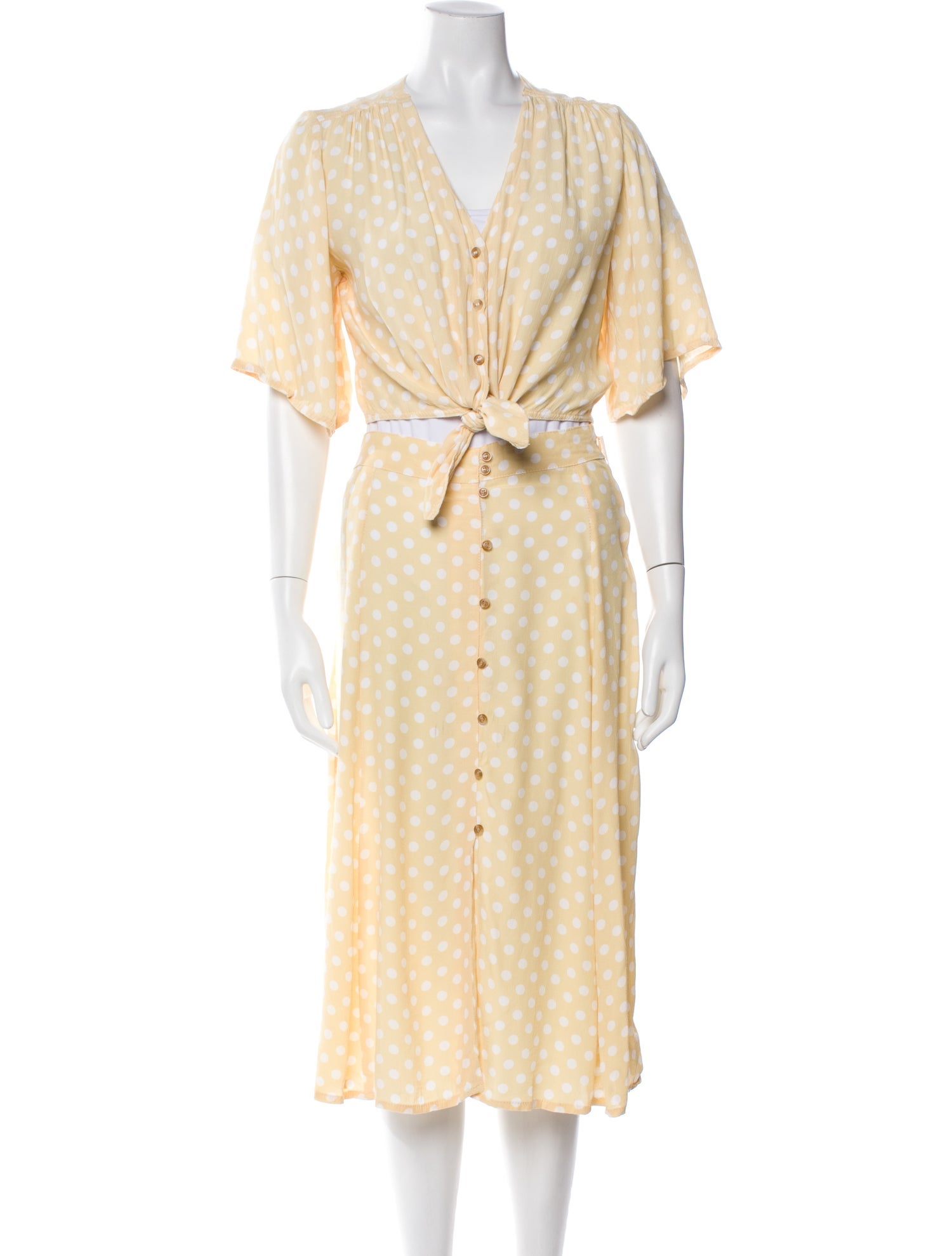 Faithfull The Brand Polka Dot Print Skirt Set