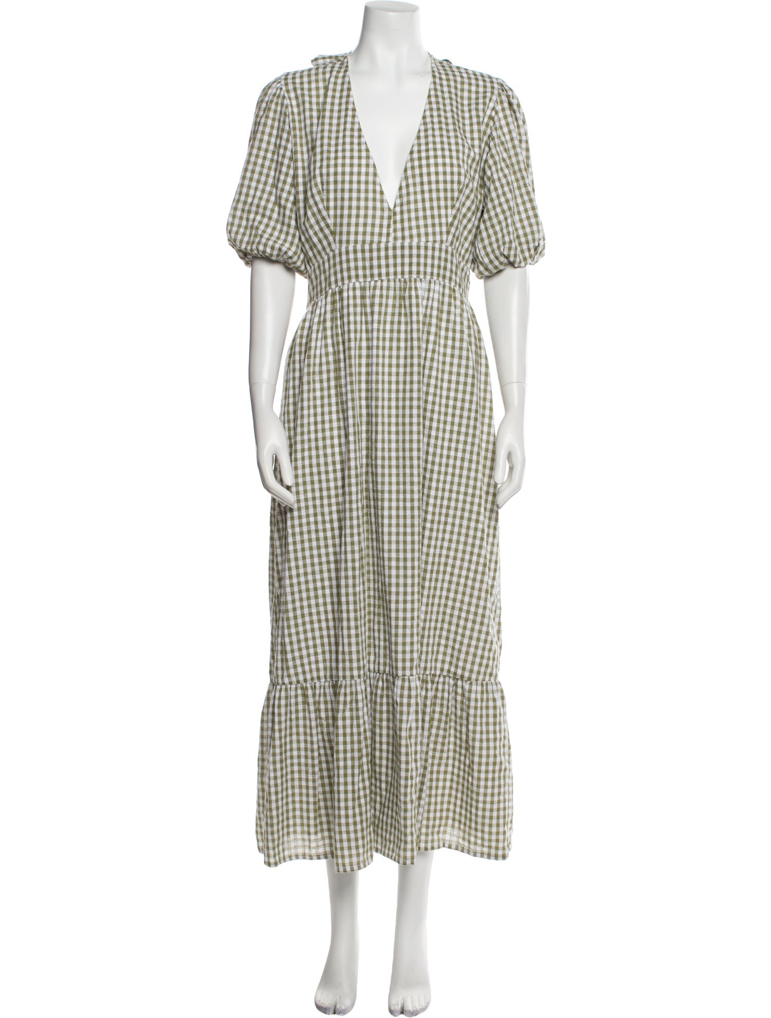 Faithfull The Brand Plaid Print Long Dress