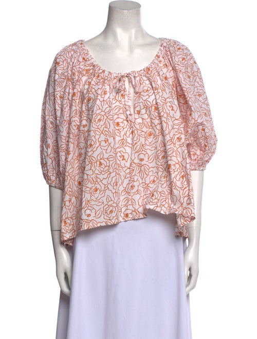 Faithfull The Brand Floral Print Scoop Neck Crop Top