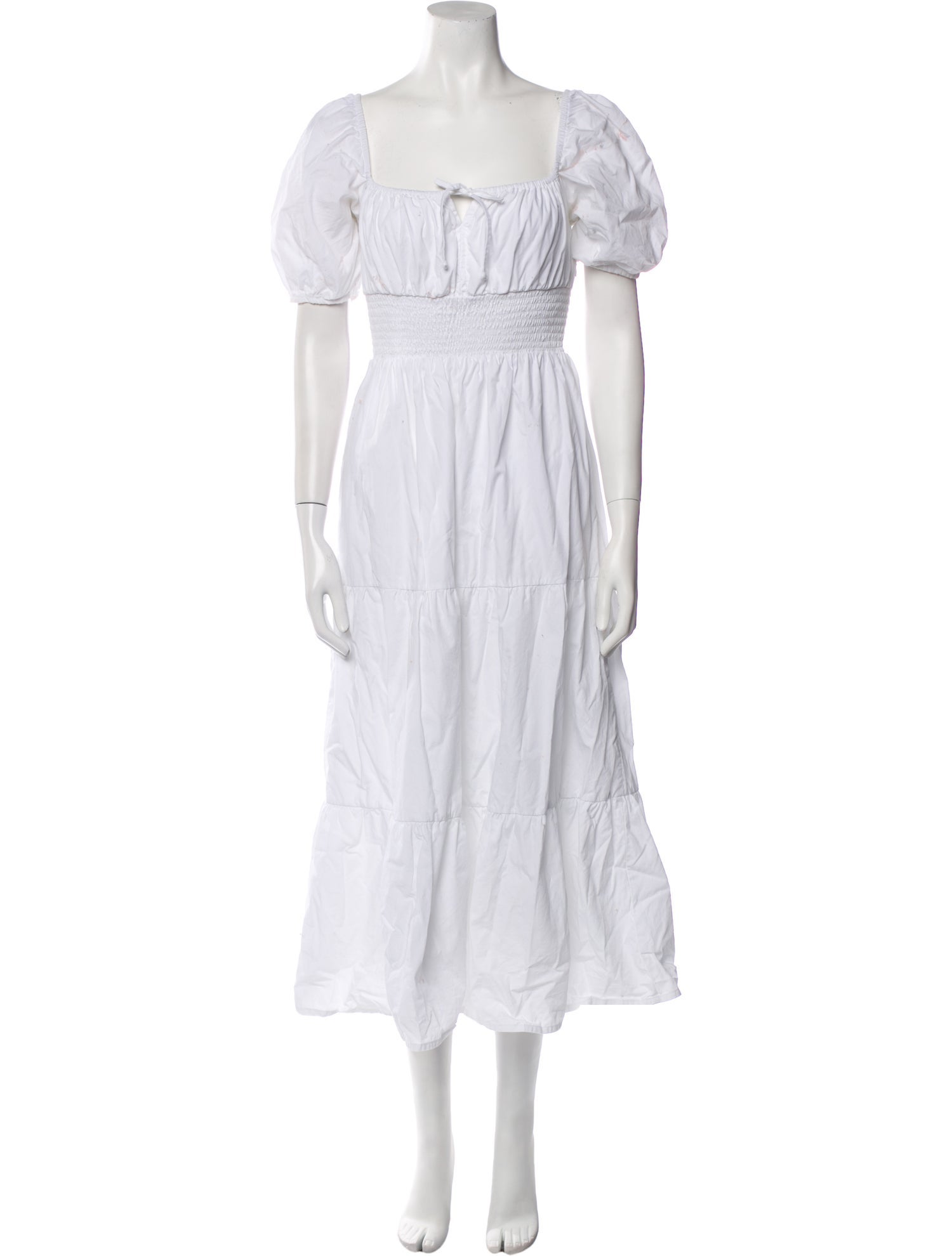 Faithfull The Brand Square Neckline Midi Length Dress