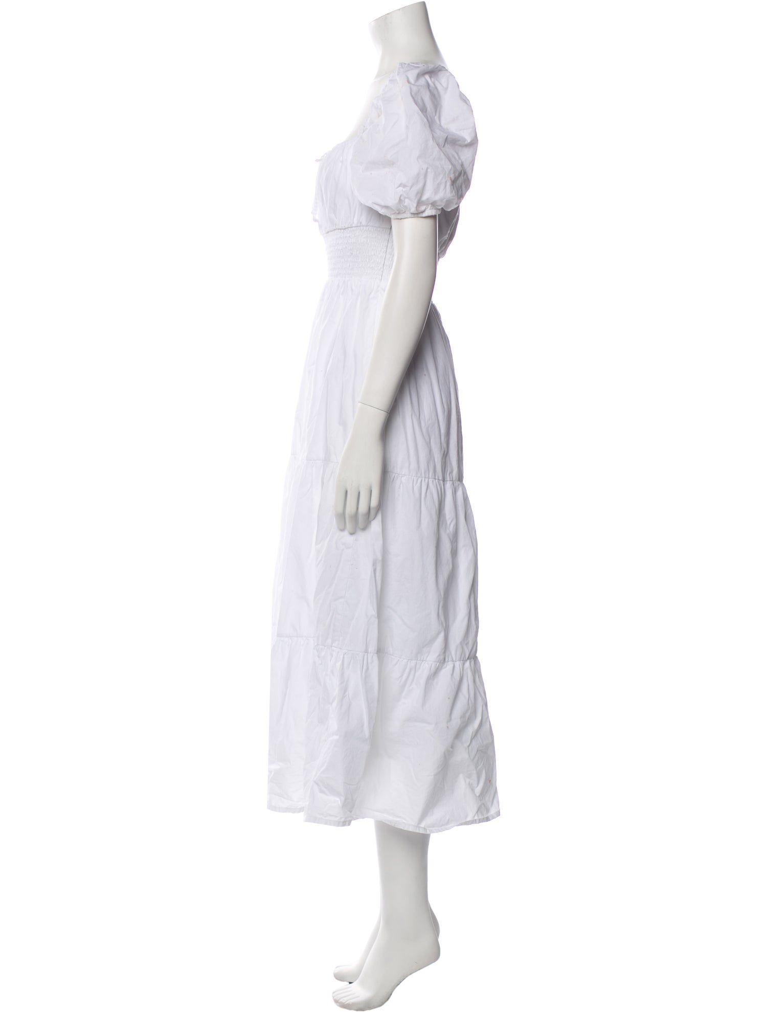 Faithfull The Brand Square Neckline Midi Length Dress