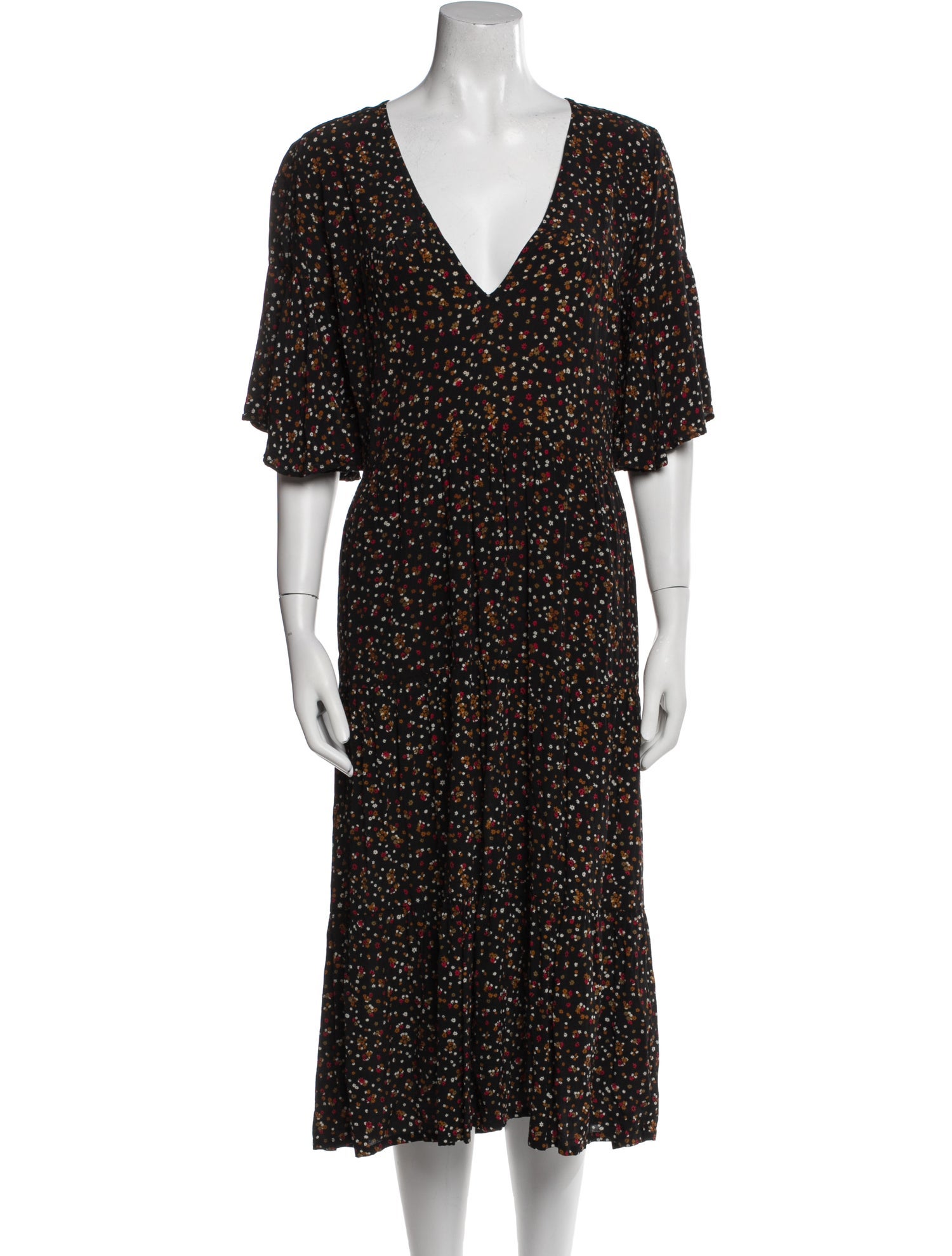 Faithfull The Brand Floral Print Midi Length Dress