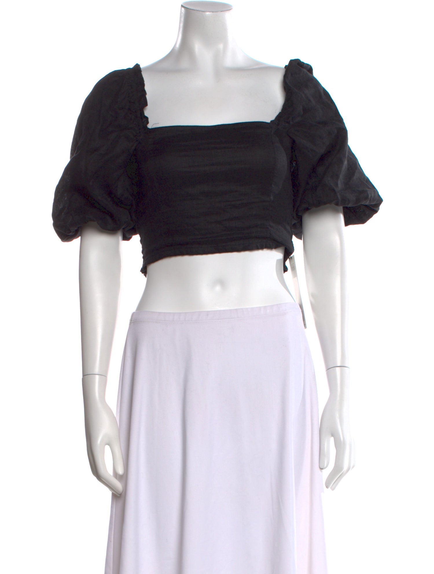 Faithfull The Brand Linen Square Neckline Crop Top