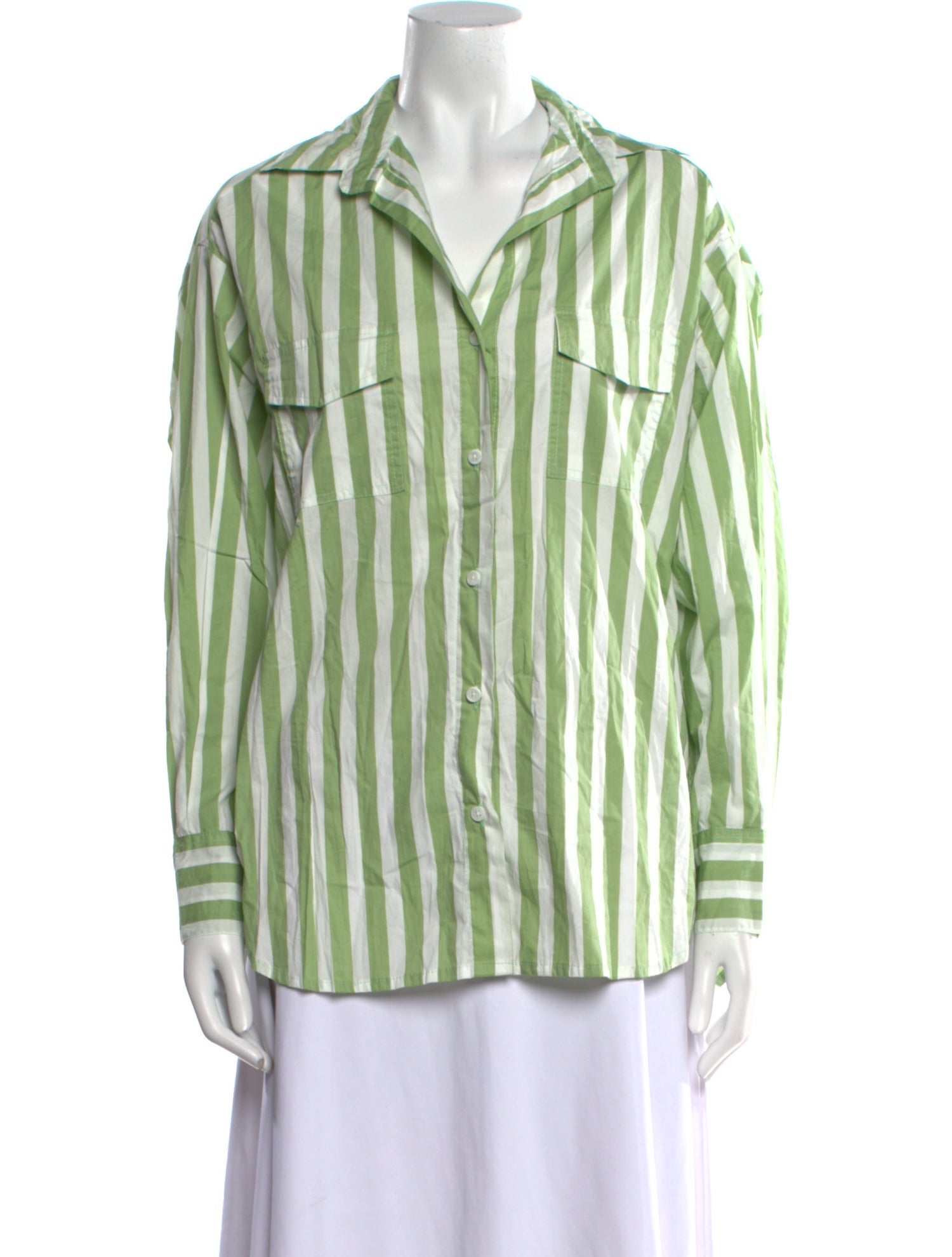 Faithfull The Brand Striped Long Sleeve Button-Up Top w/ Tags