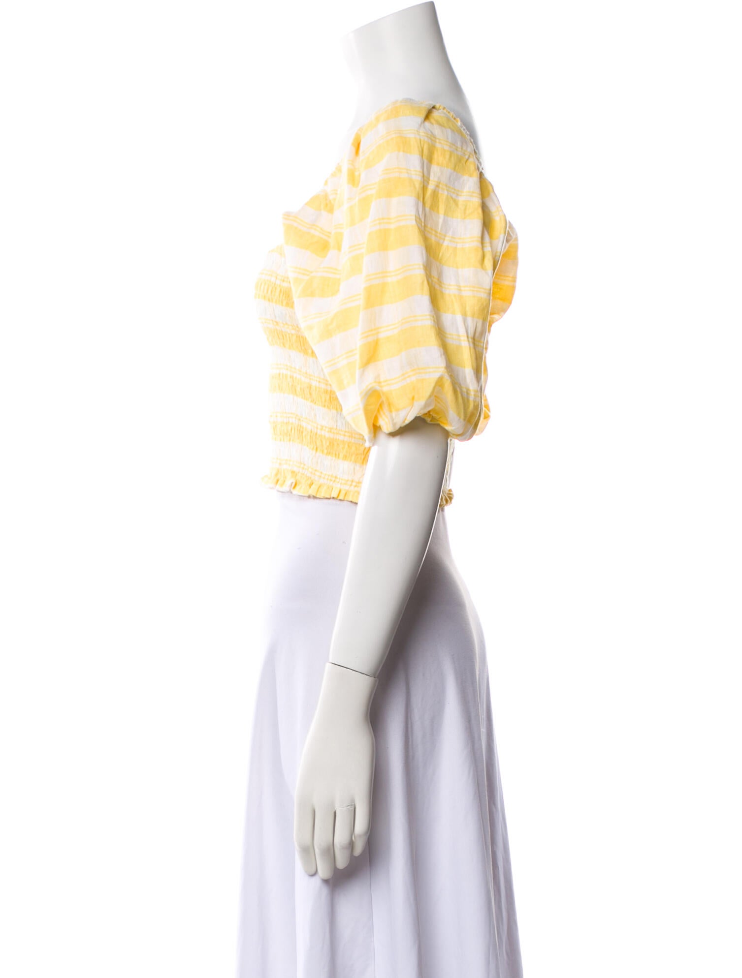 Faithfull The Brand Linen Striped Crop Top