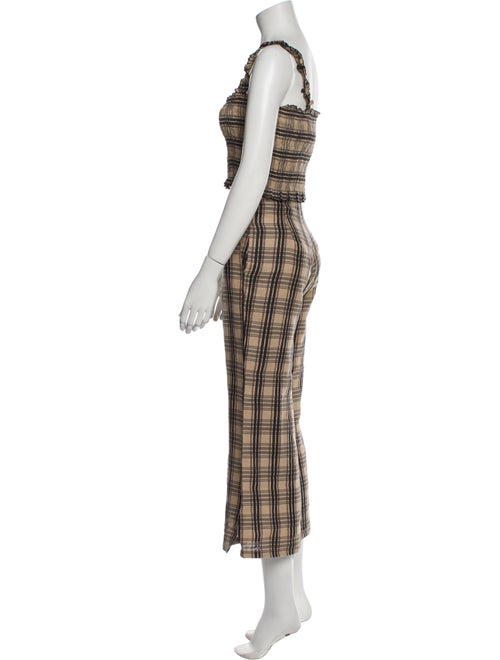 Faithfull The Brand Linen Plaid Print Pant Set