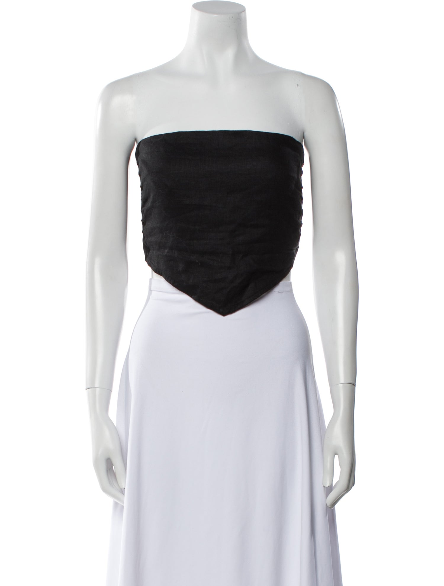 Faithfull The Brand Linen Strapless Crop Top