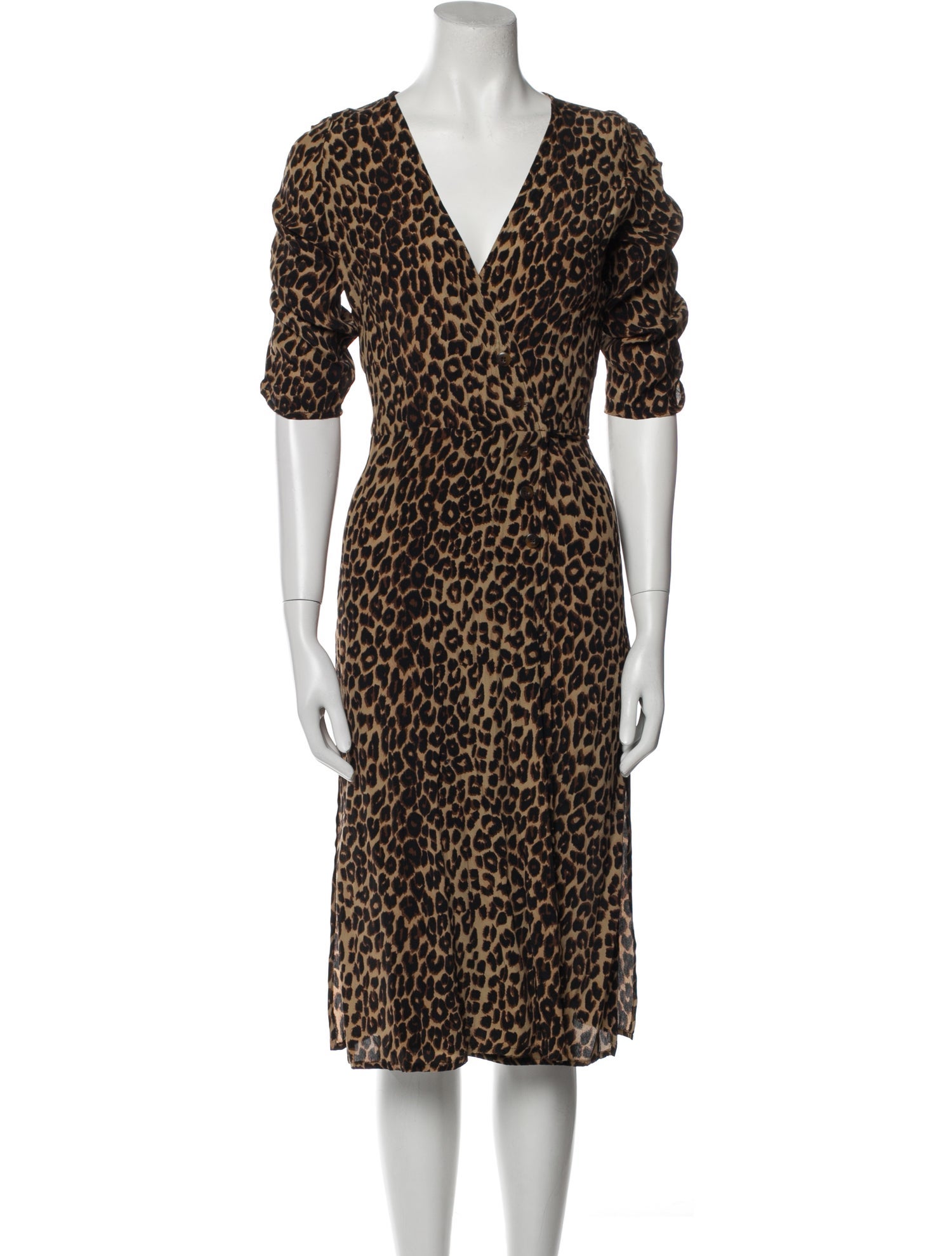 Faithfull The Brand Animal Print Midi Length Dress