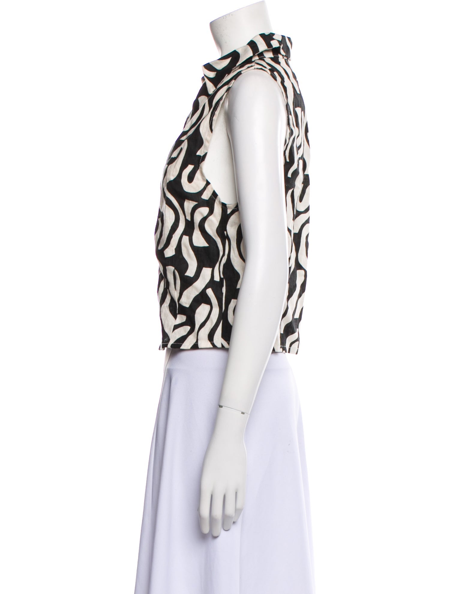 Faithfull The Brand Linen Animal Print Crop Top