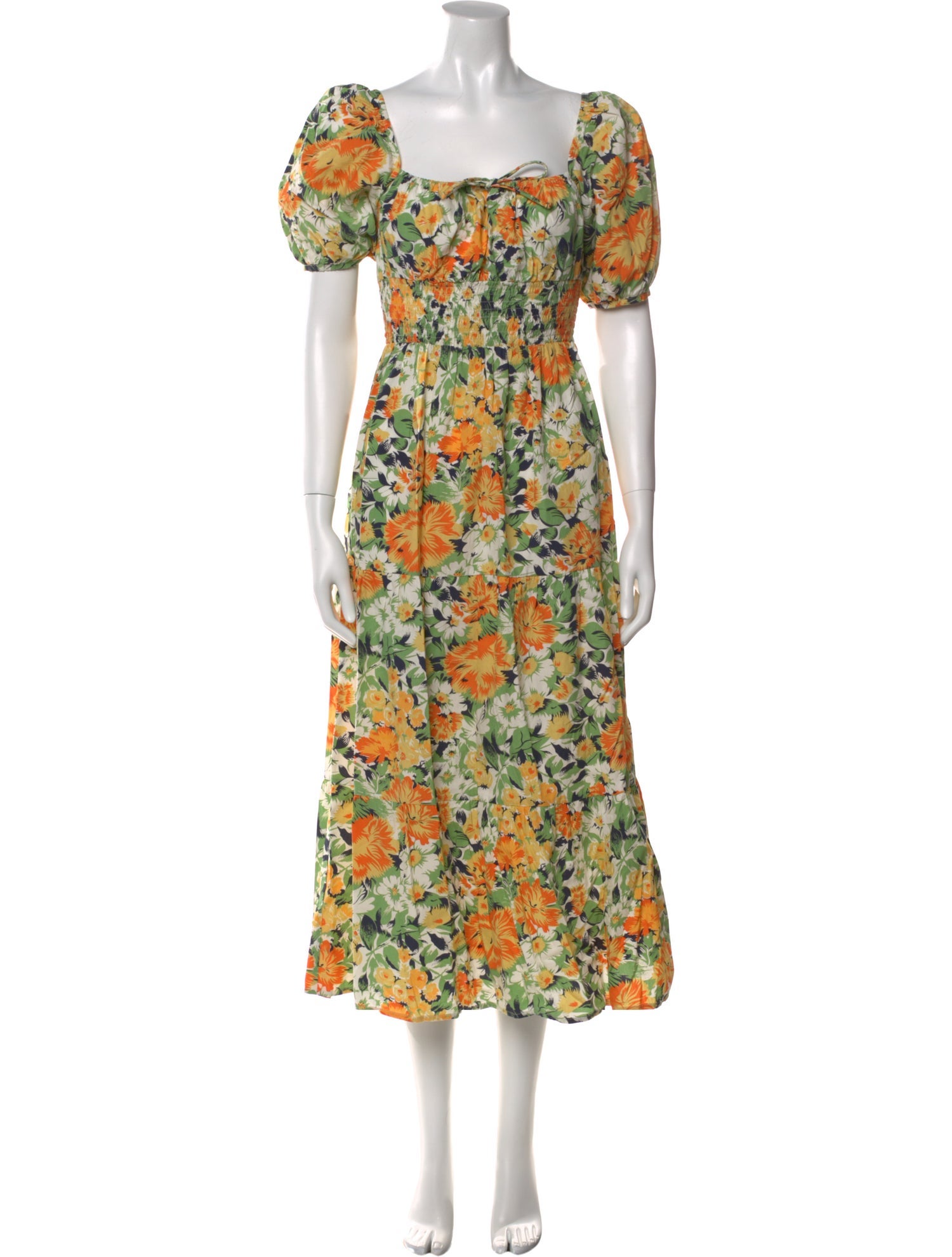 Faithfull The Brand Floral Print Square Neckline Tunic