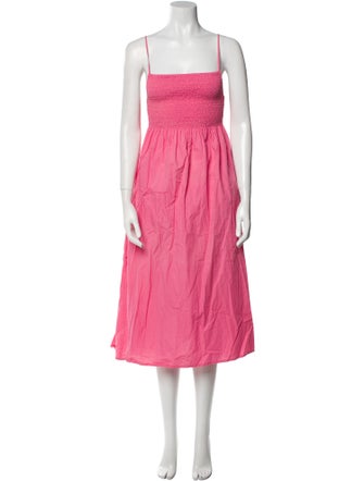 Faithfull The Brand Square Neckline Knee-Length Dress