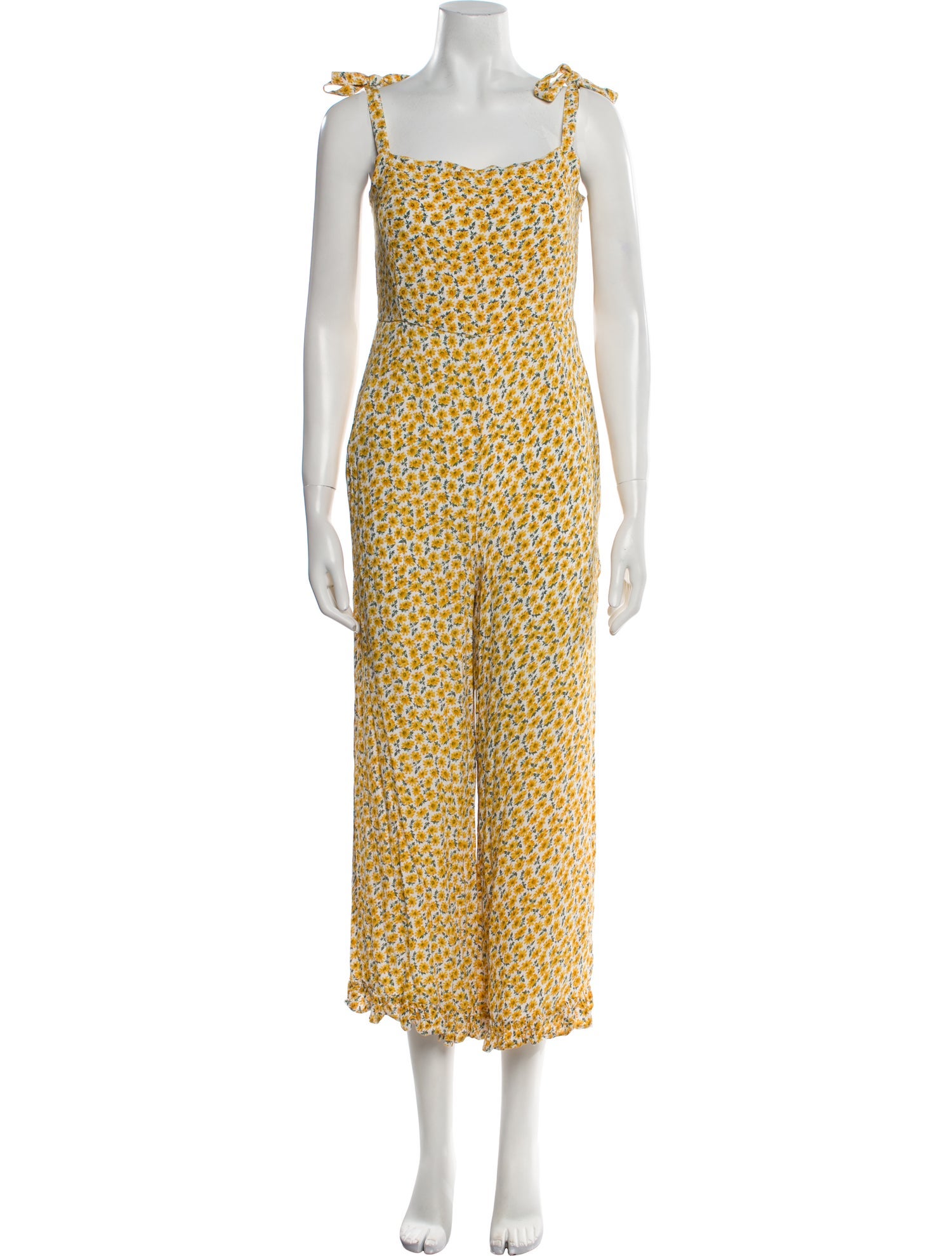 Faithfull The Brand Floral Print Square Neckline Jumpsuit