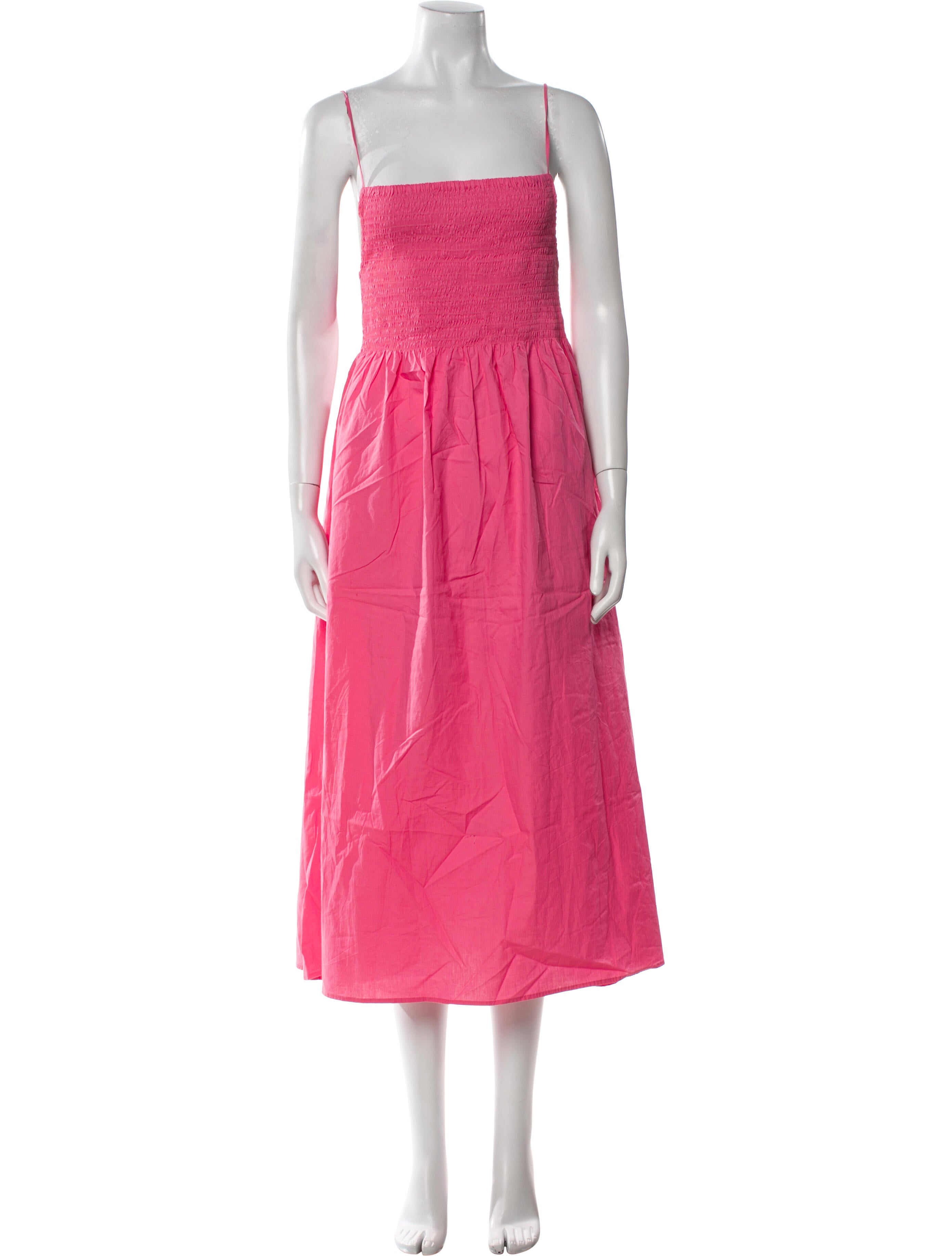 Faithfull The Brand Square Neckline Midi Length Dress