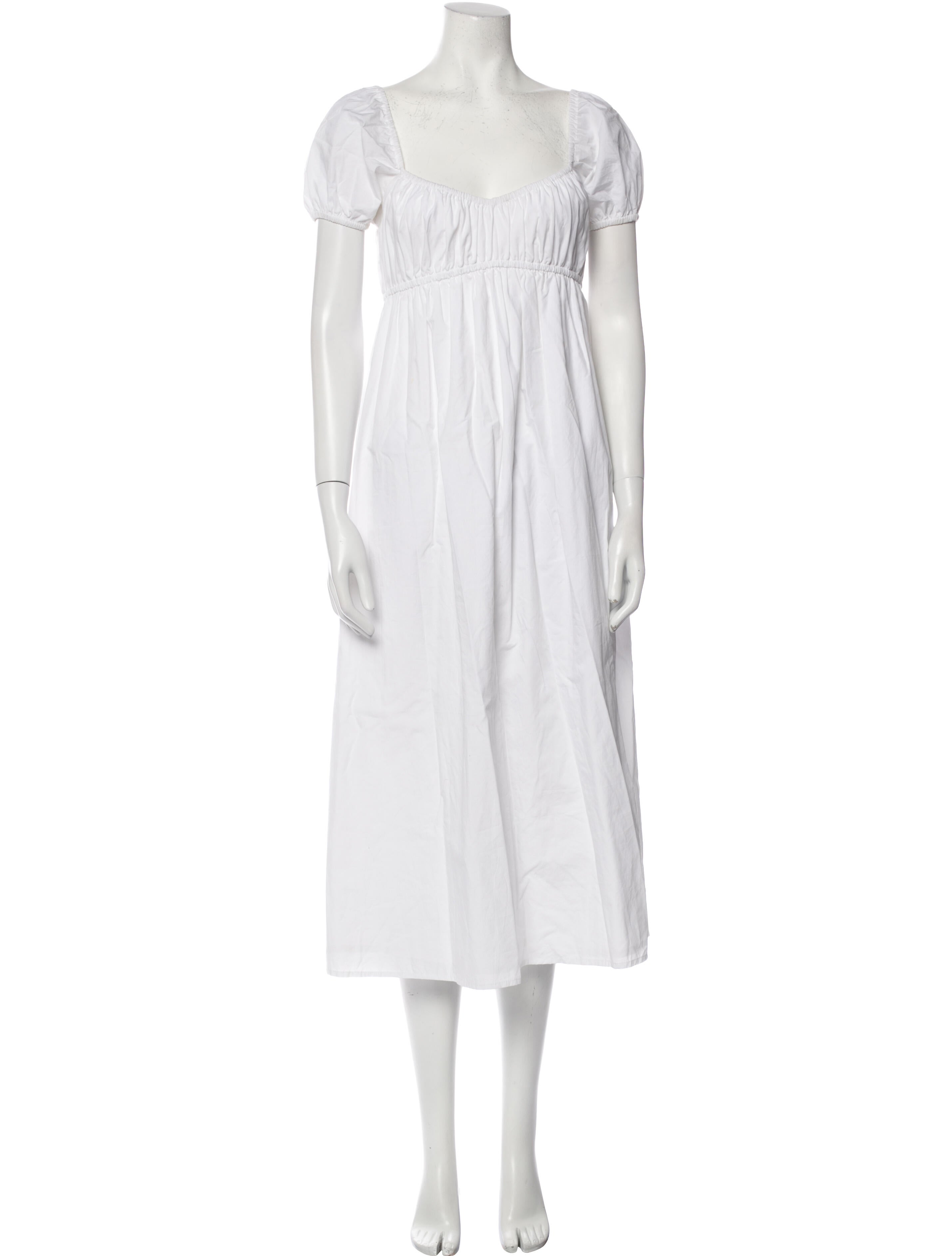 Faithfull The Brand Square Neckline Midi Length Dress